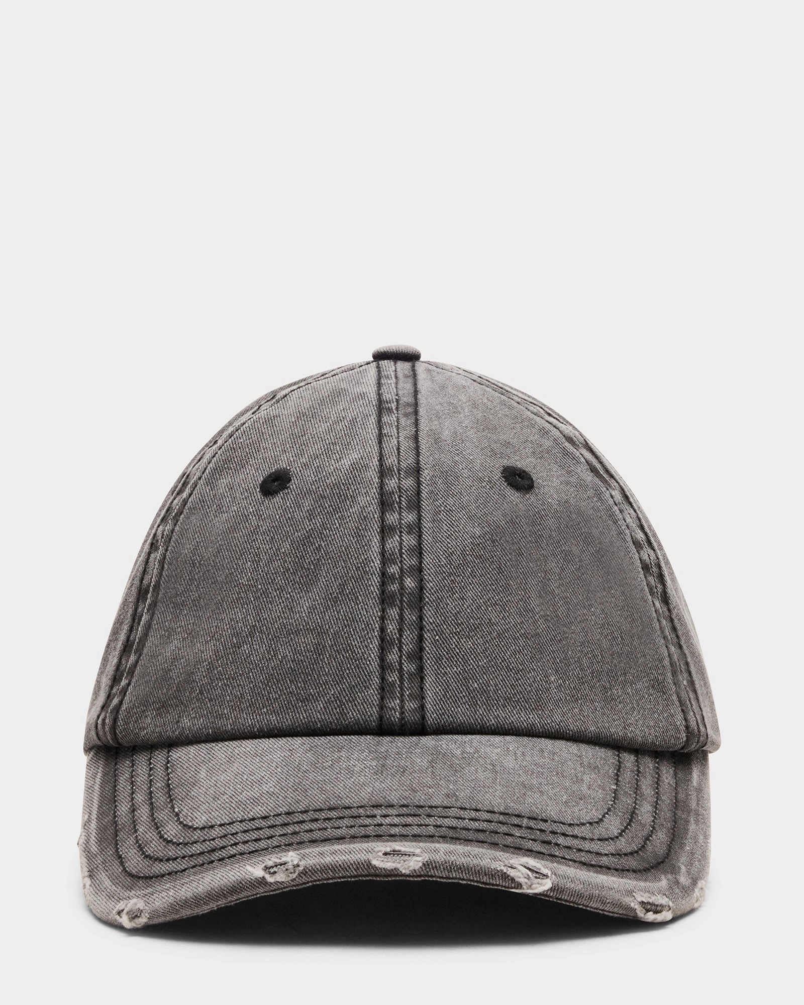 DISTRESSED BASEBALL CAP BLACK