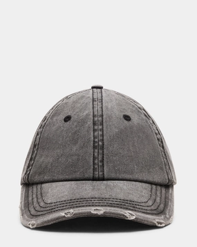 DISTRESSED BASEBALL CAP BLACK