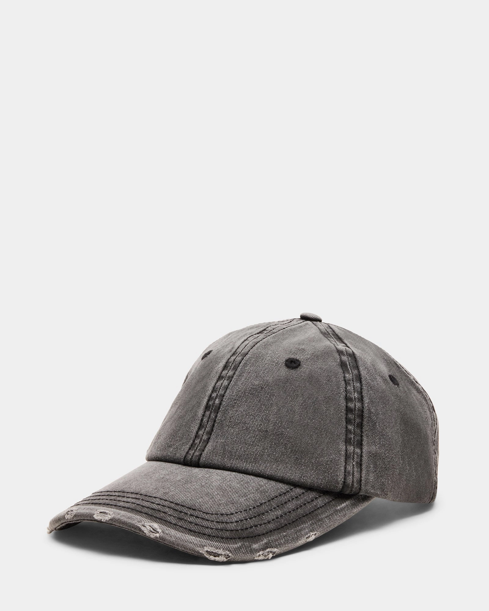 DISTRESSED BASEBALL CAP BLACK