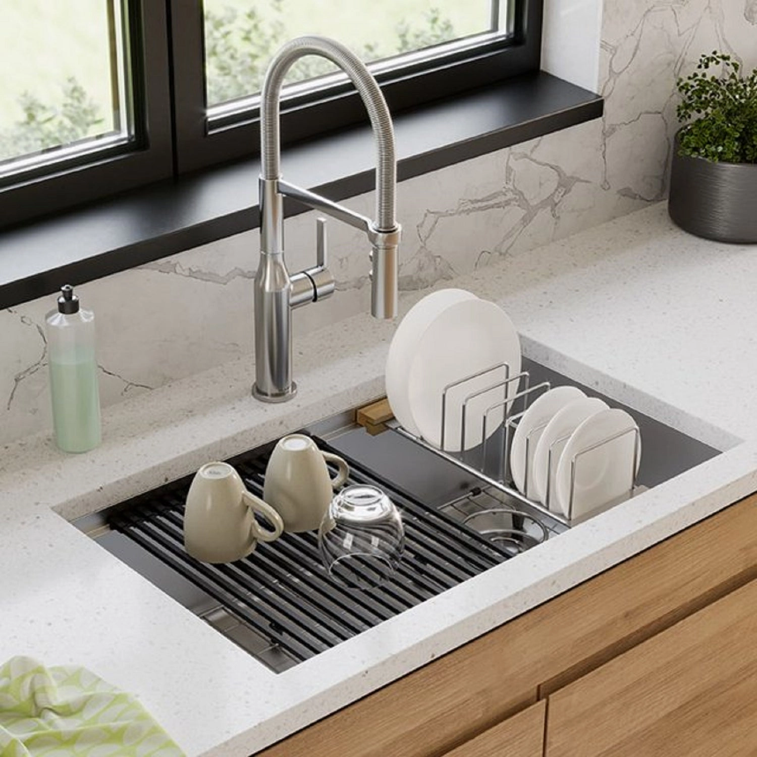 Elkay EFRU30169RTWC Crosstown 31-1/2" Undermount Single Basin Stainless Steel Kitchen Sink