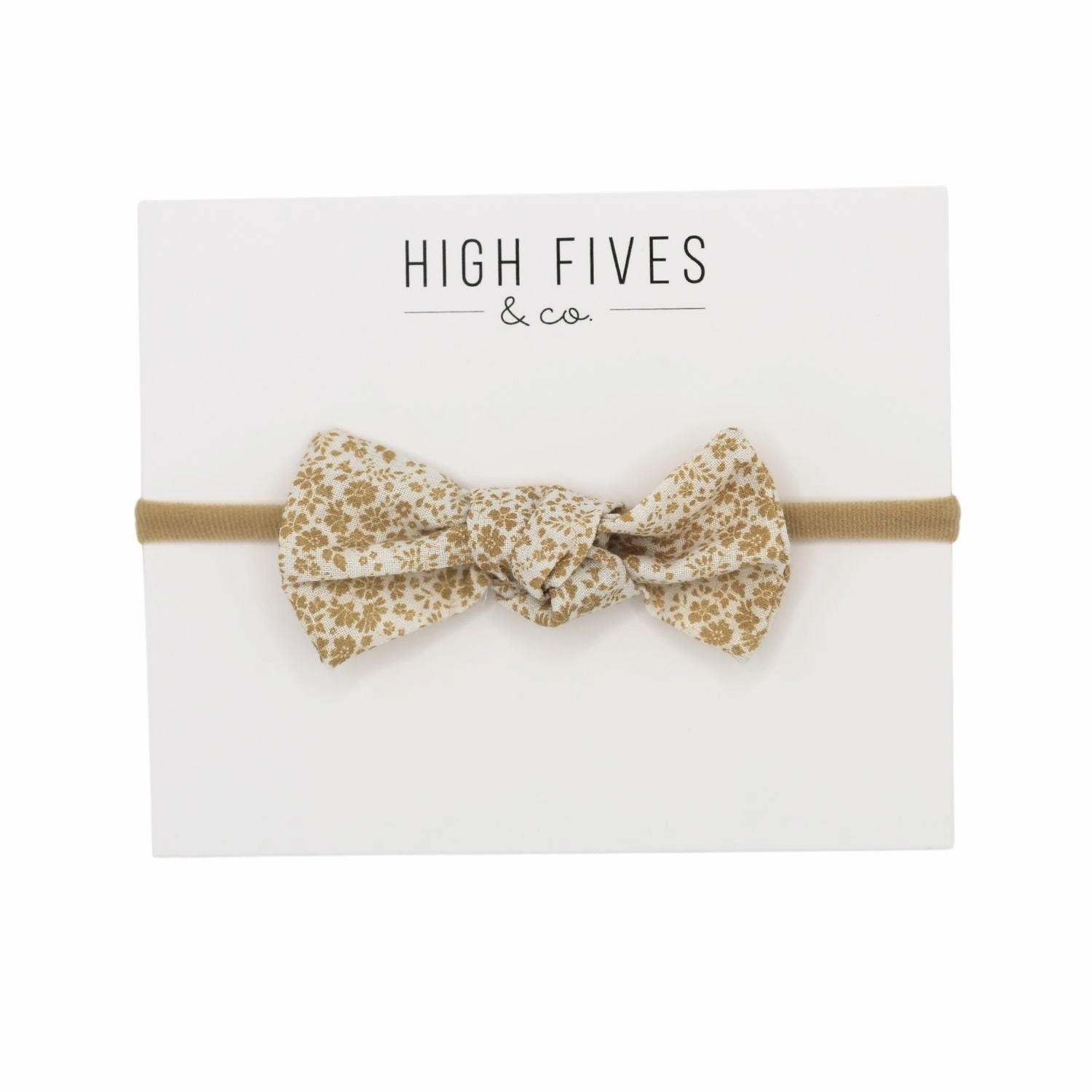 Floral Linen Knot Bow Nylon Headband