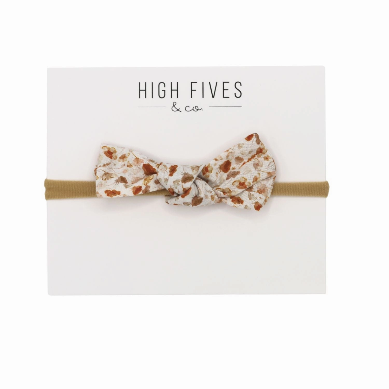 Floral Linen Knot Bow Nylon Headband