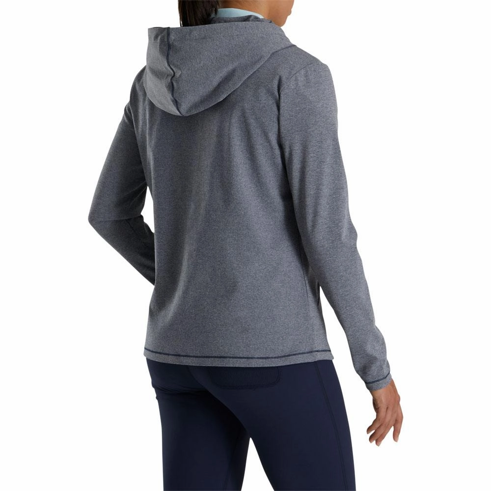 FootJoy Full-Zip Hoodie Golf Jacket Navy Heather - FW22 Women