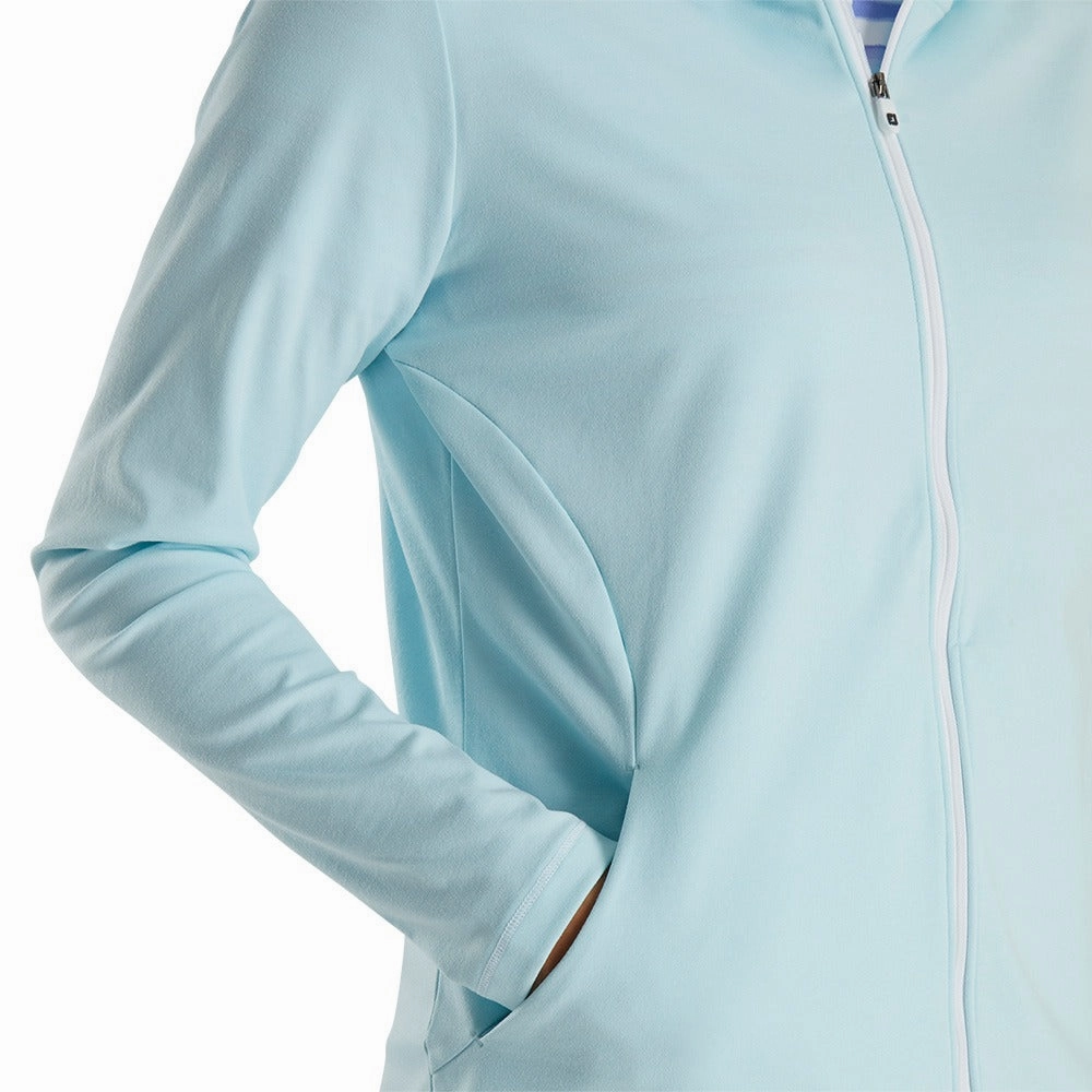 FootJoy Full-Zip Hoodie Golf Jacket Sky Heather - FW22 Women