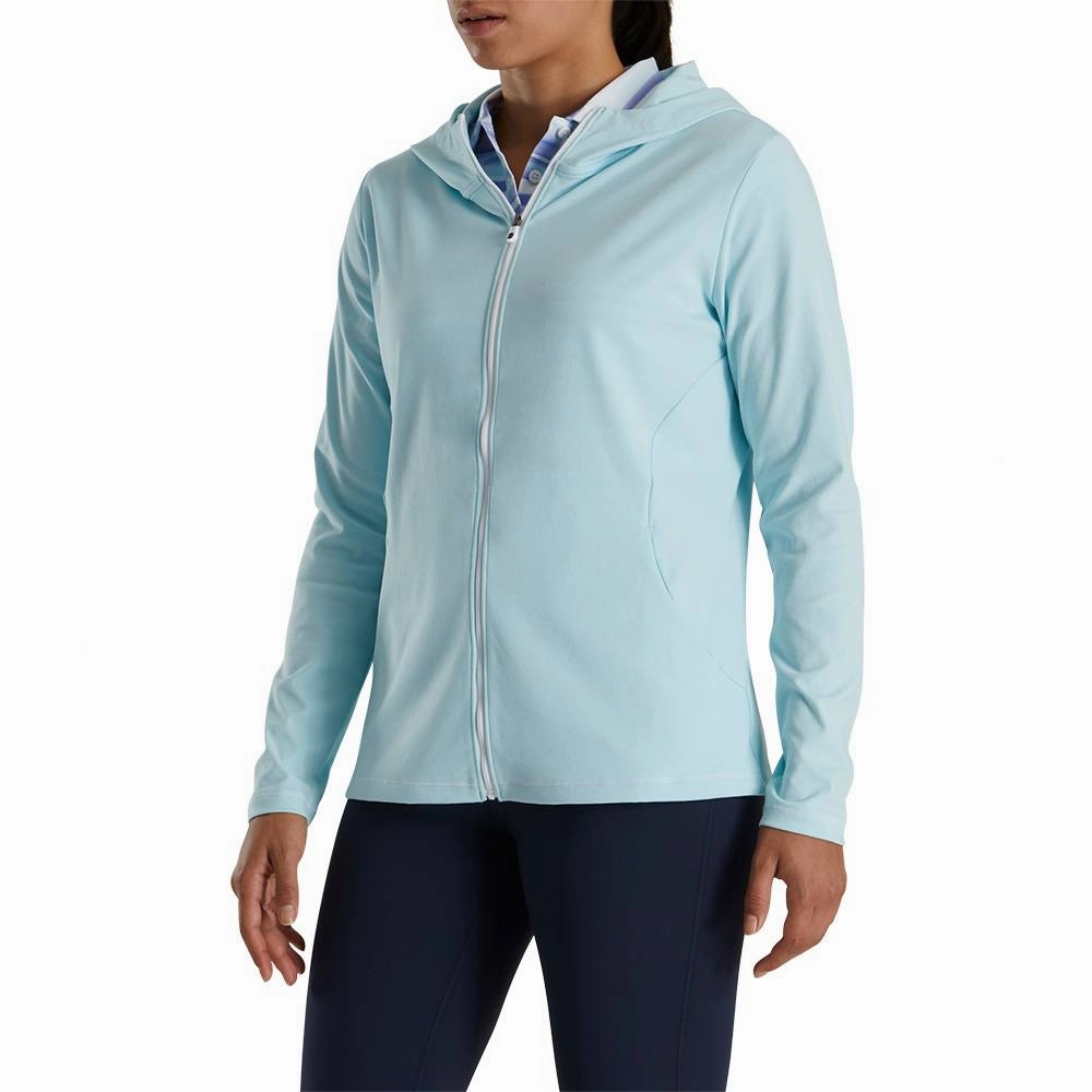 FootJoy Full-Zip Hoodie Golf Jacket Sky Heather - FW22 Women
