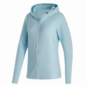 FootJoy Full-Zip Hoodie Golf Jacket Sky Heather - FW22 Women