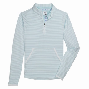 FootJoy Half-Zip Tonal Stripe Midlayer Golf Pullover Sky - FW22 Women