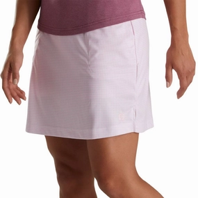 FootJoy Performance Interlock Knit Golf Skort Pink Houndstooth - SS22 Women
