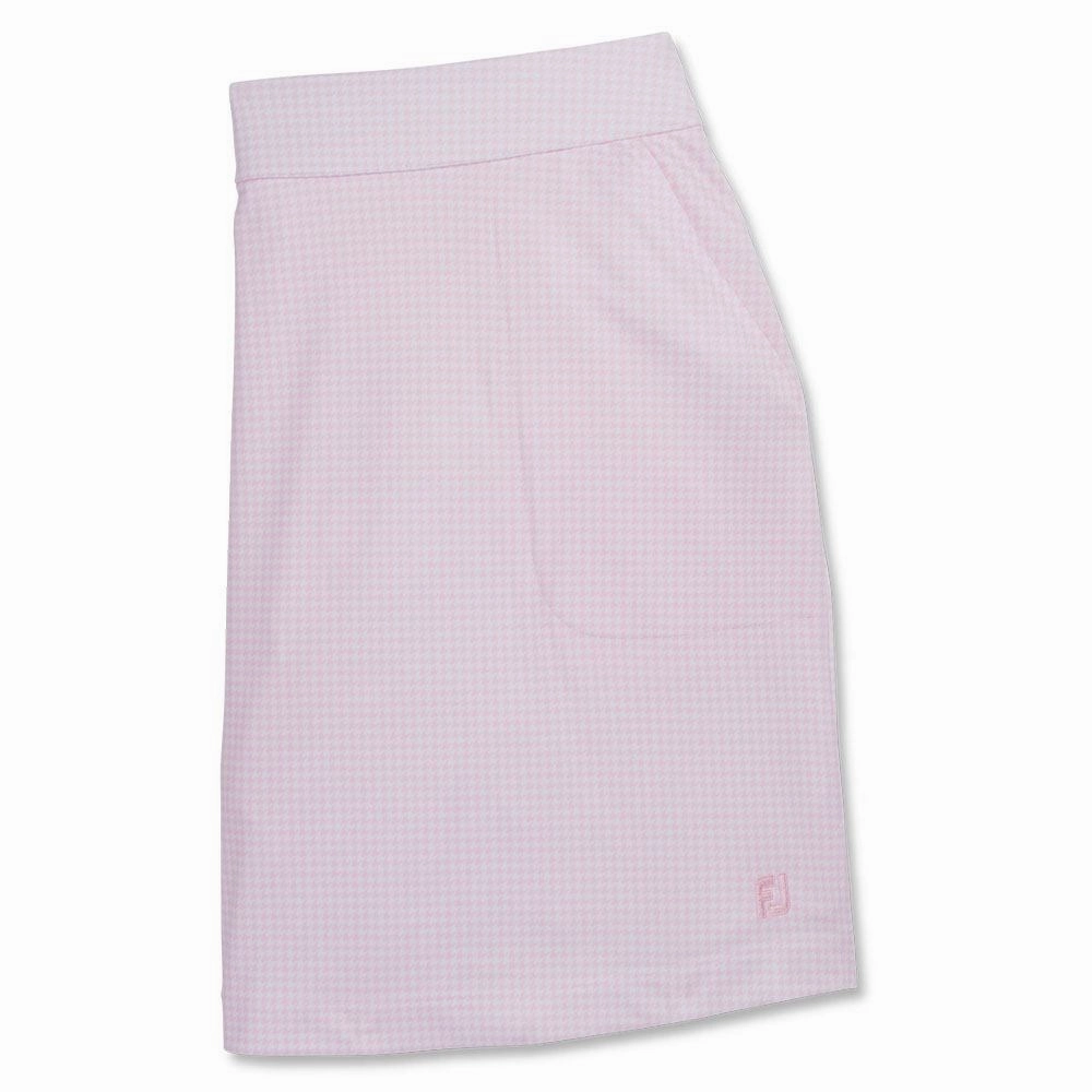 FootJoy Performance Interlock Knit Golf Skort Pink Houndstooth - SS22 Women