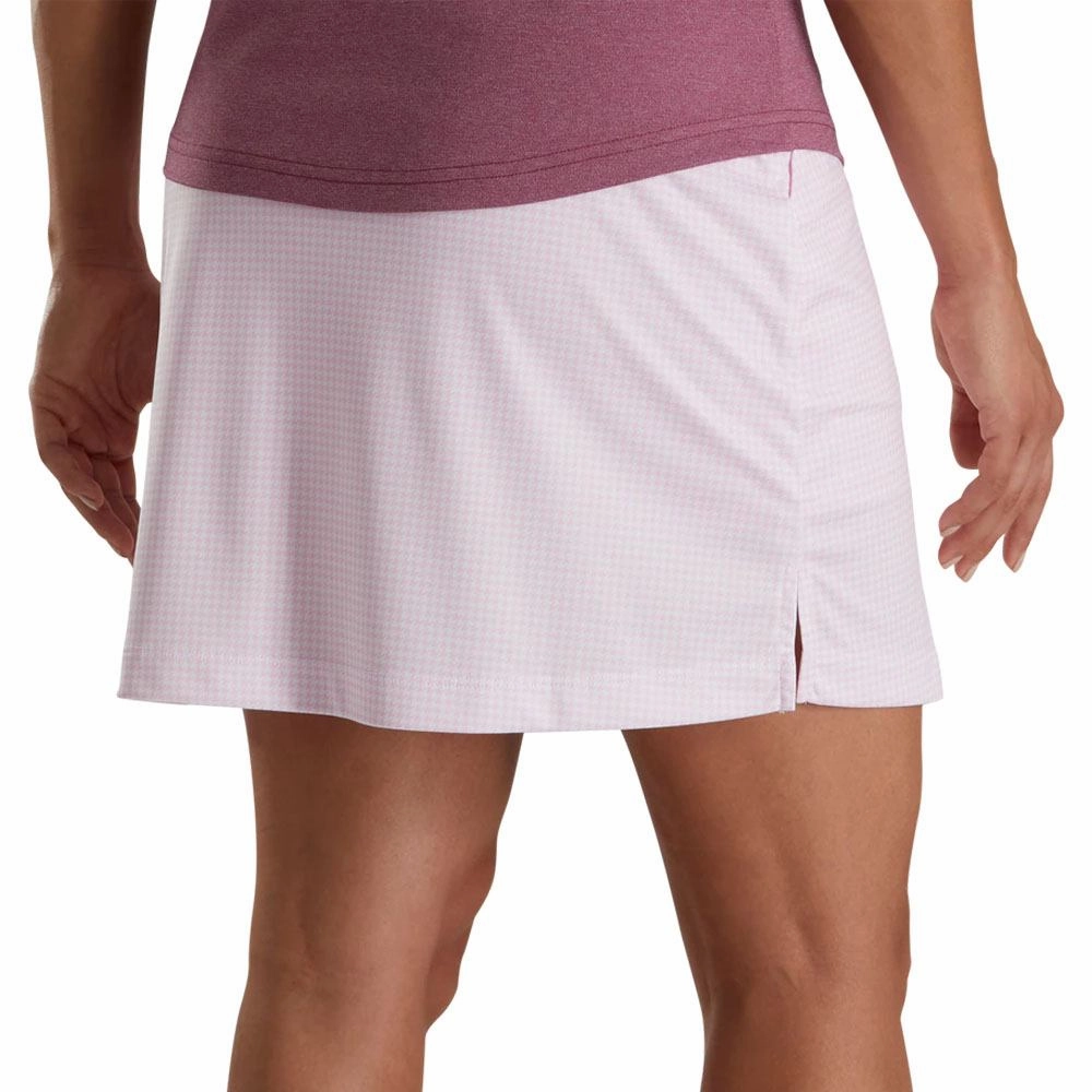 FootJoy Performance Interlock Knit Golf Skort Pink Houndstooth - SS22 Women