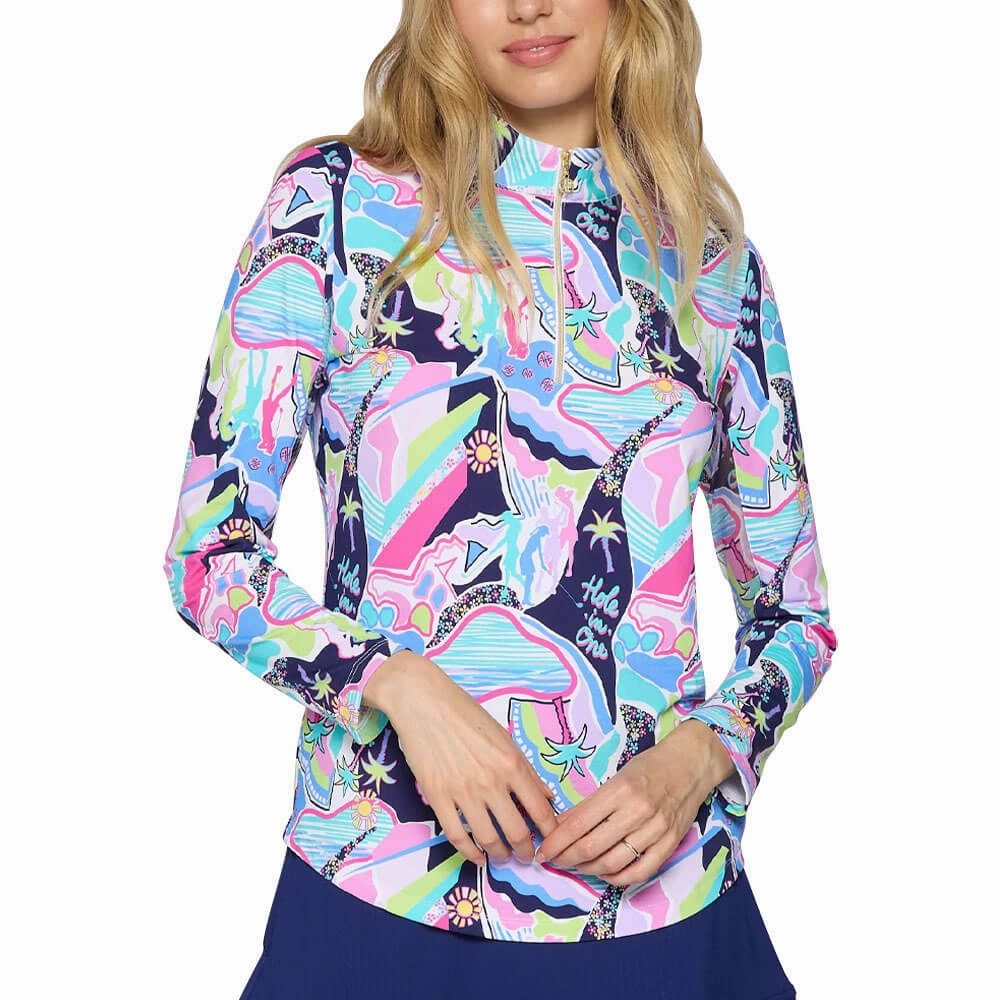 G Lifestyle Q Zip Sun Protection Golf Pullover Navy Golfer - SS25 Women