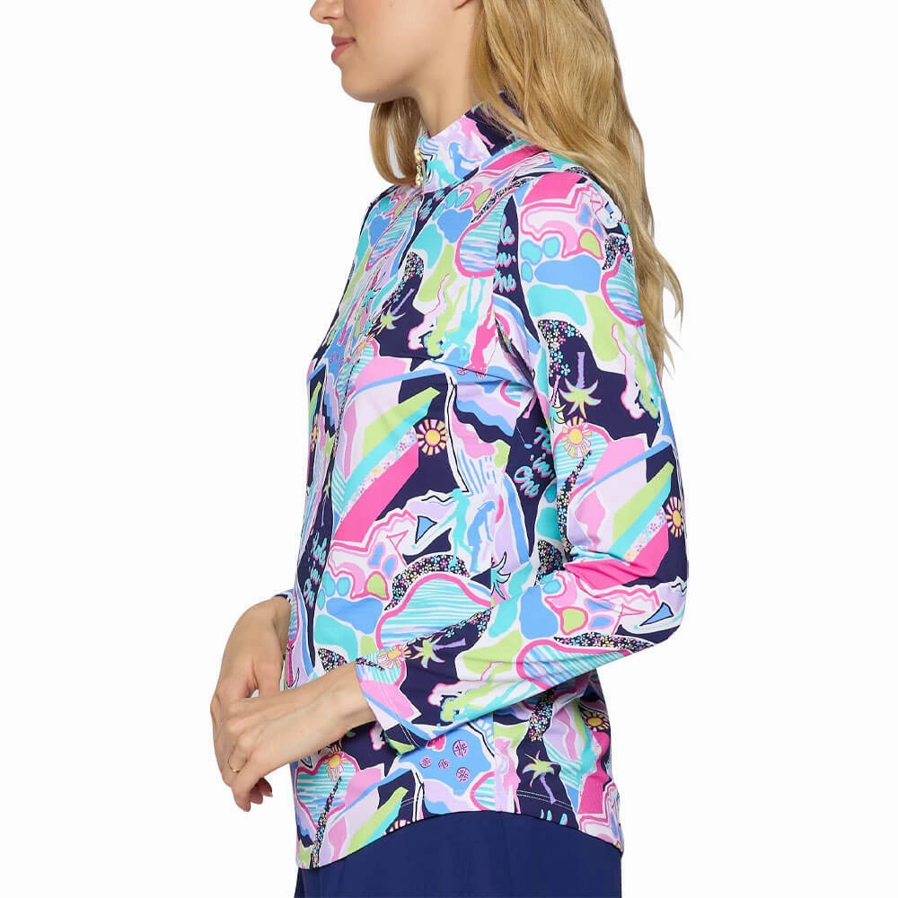 G Lifestyle Q Zip Sun Protection Golf Pullover Navy Golfer - SS25 Women