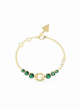 Gold Rivoli Green Logo Bracelet