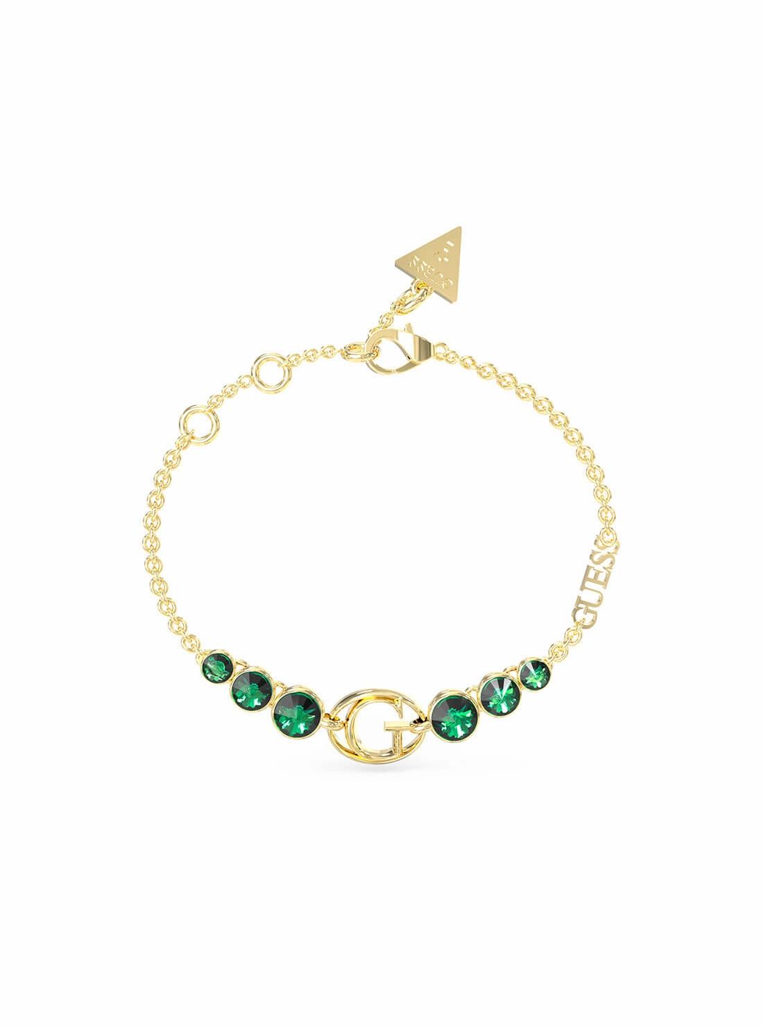 Gold Rivoli Green Logo Bracelet