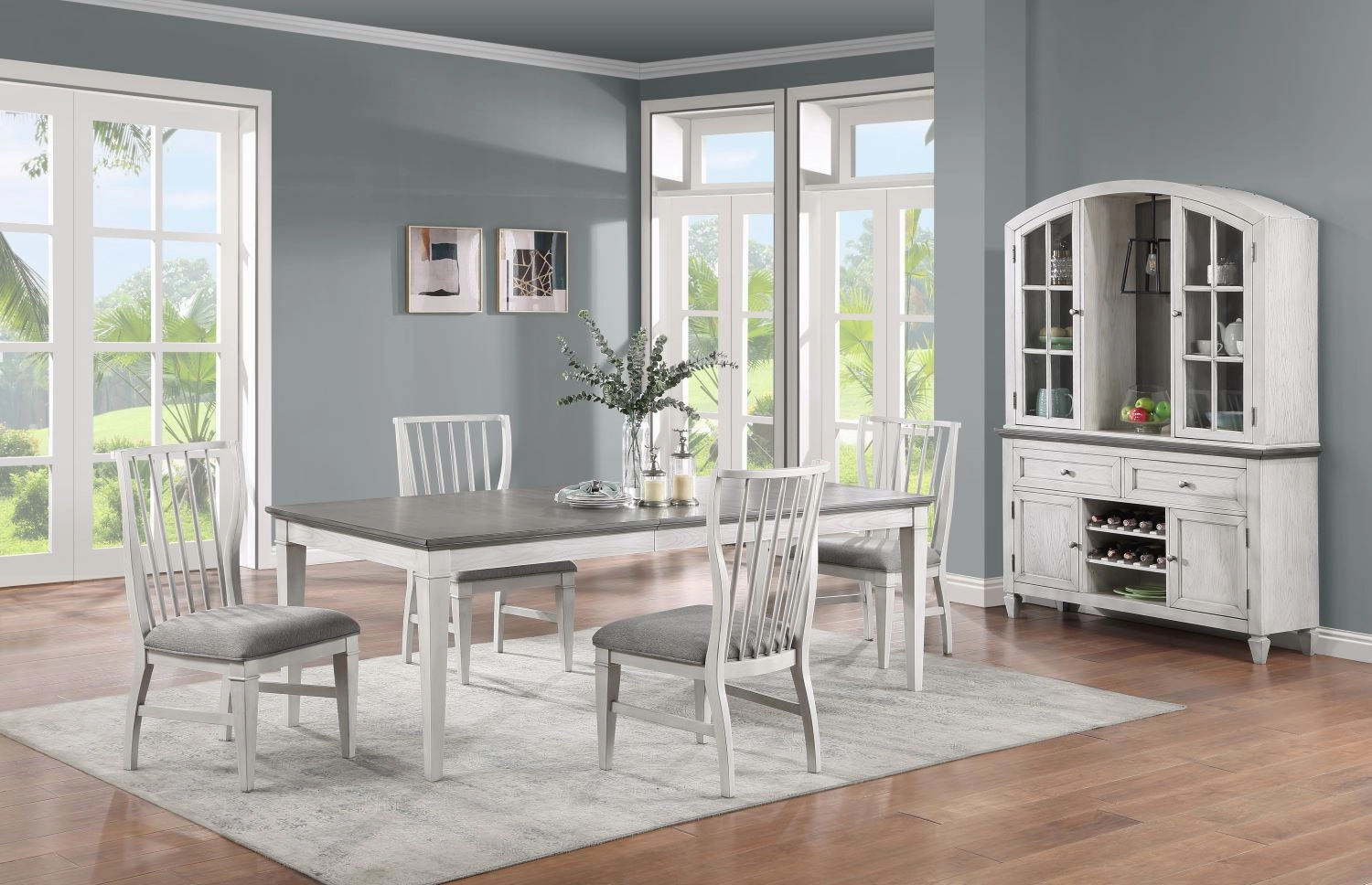 Greyridge Farm Buffet and Hutch - Grey, White