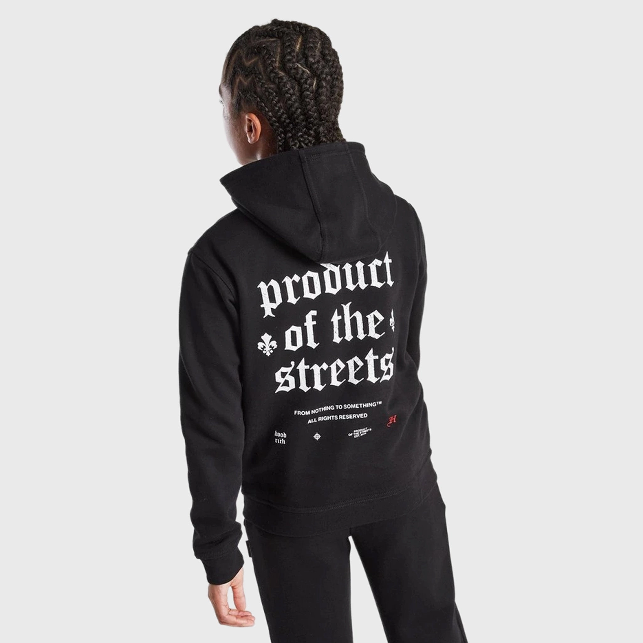 Hoodrich Junior Boys' Shadow Hoodie Black / White - Lychee
