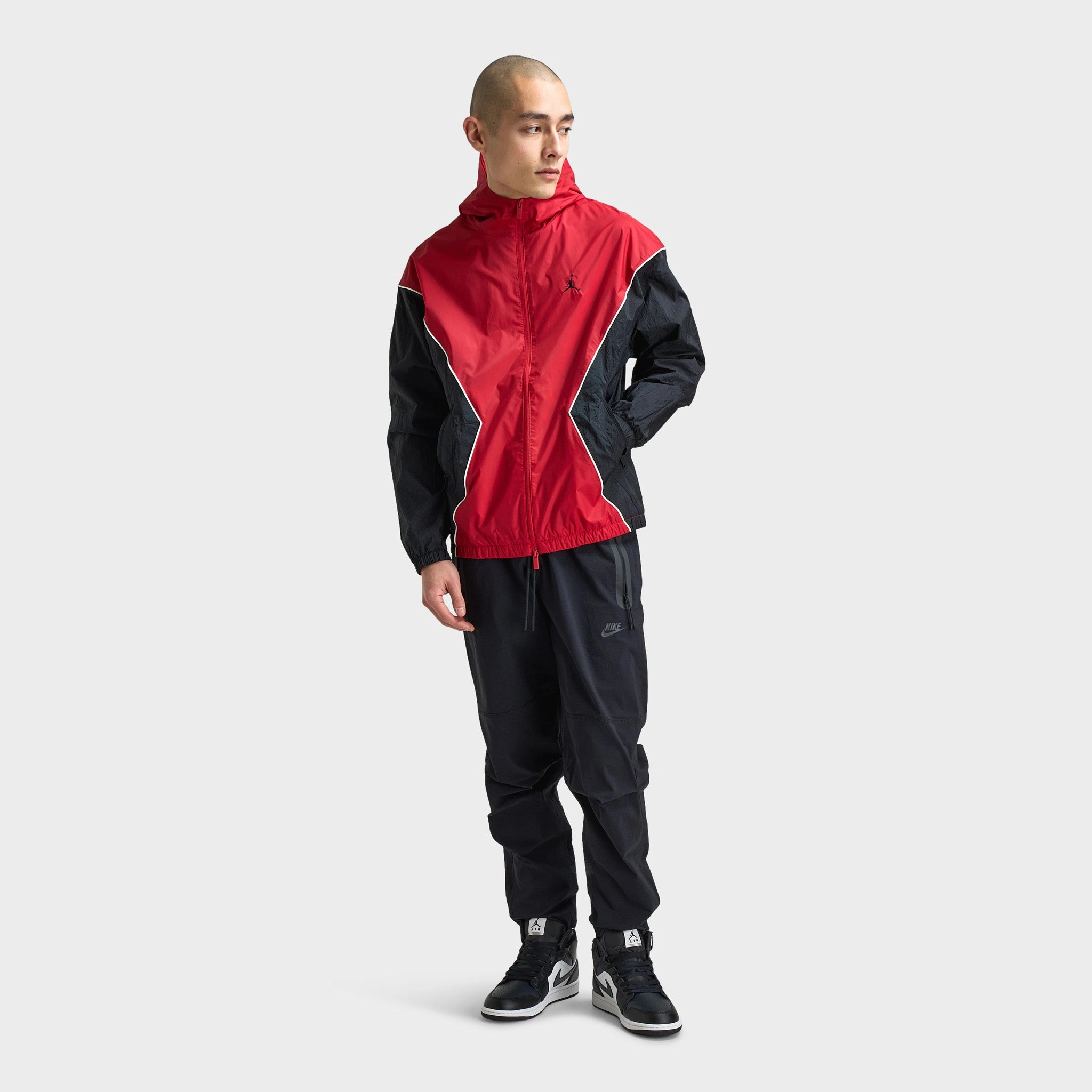 Jordan Brooklyn Hooded Draft Jacket Varsity Red / Black - Sail