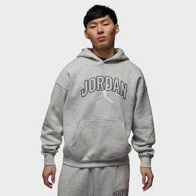 Jordan Brooklyn Oversized Pullover Hoodie Heather Grey / White