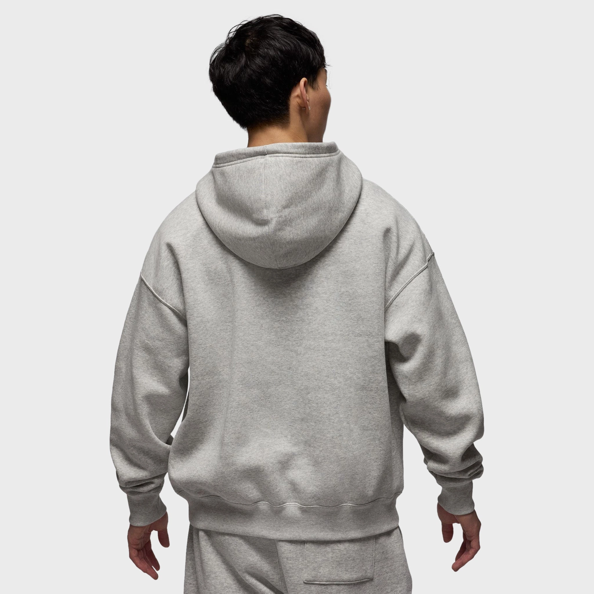 Jordan Brooklyn Oversized Pullover Hoodie Heather Grey / White