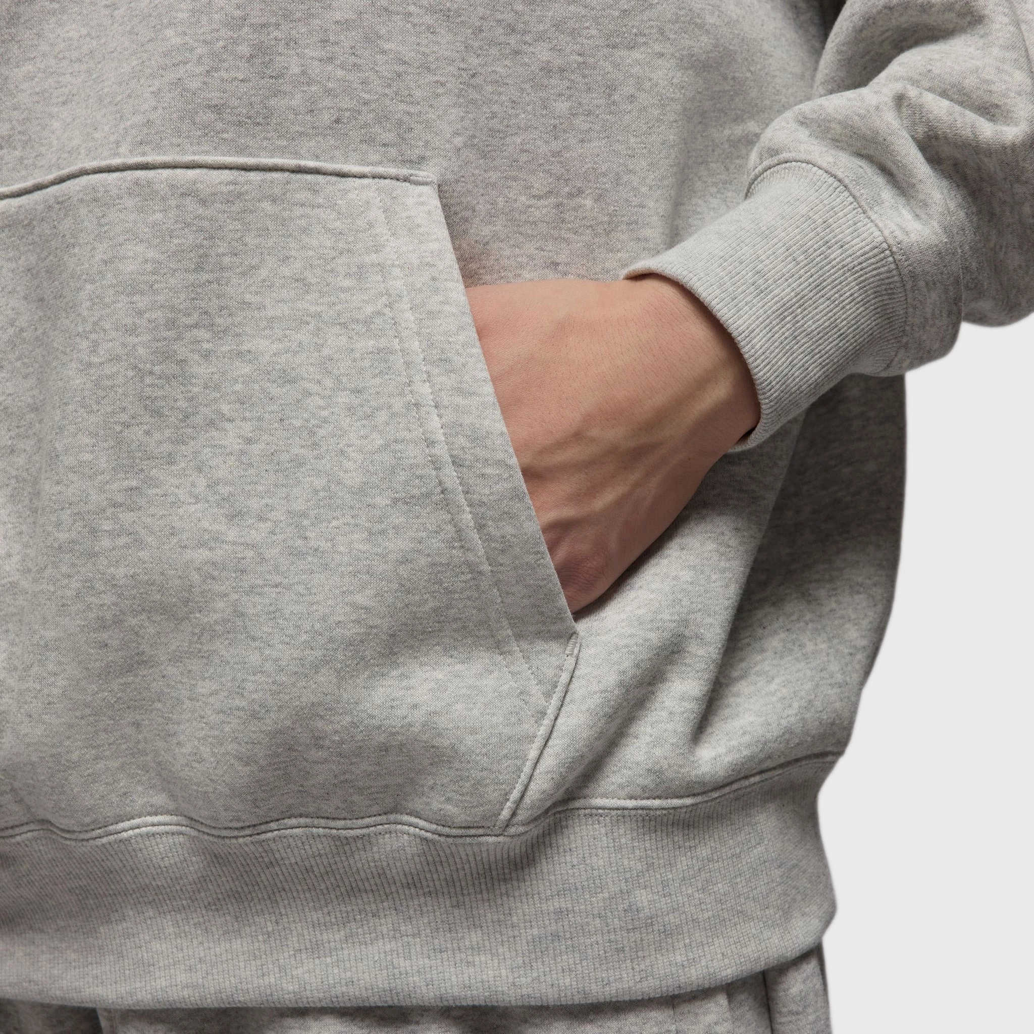 Jordan Brooklyn Oversized Pullover Hoodie Heather Grey / White