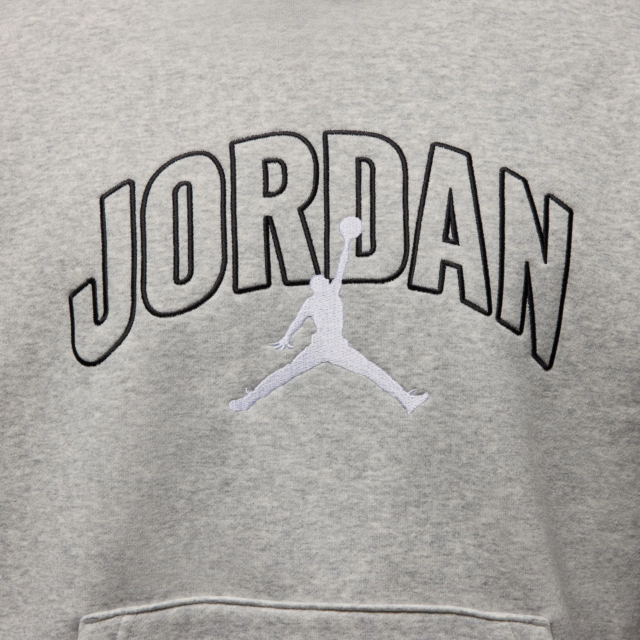 Jordan Brooklyn Oversized Pullover Hoodie Heather Grey / White