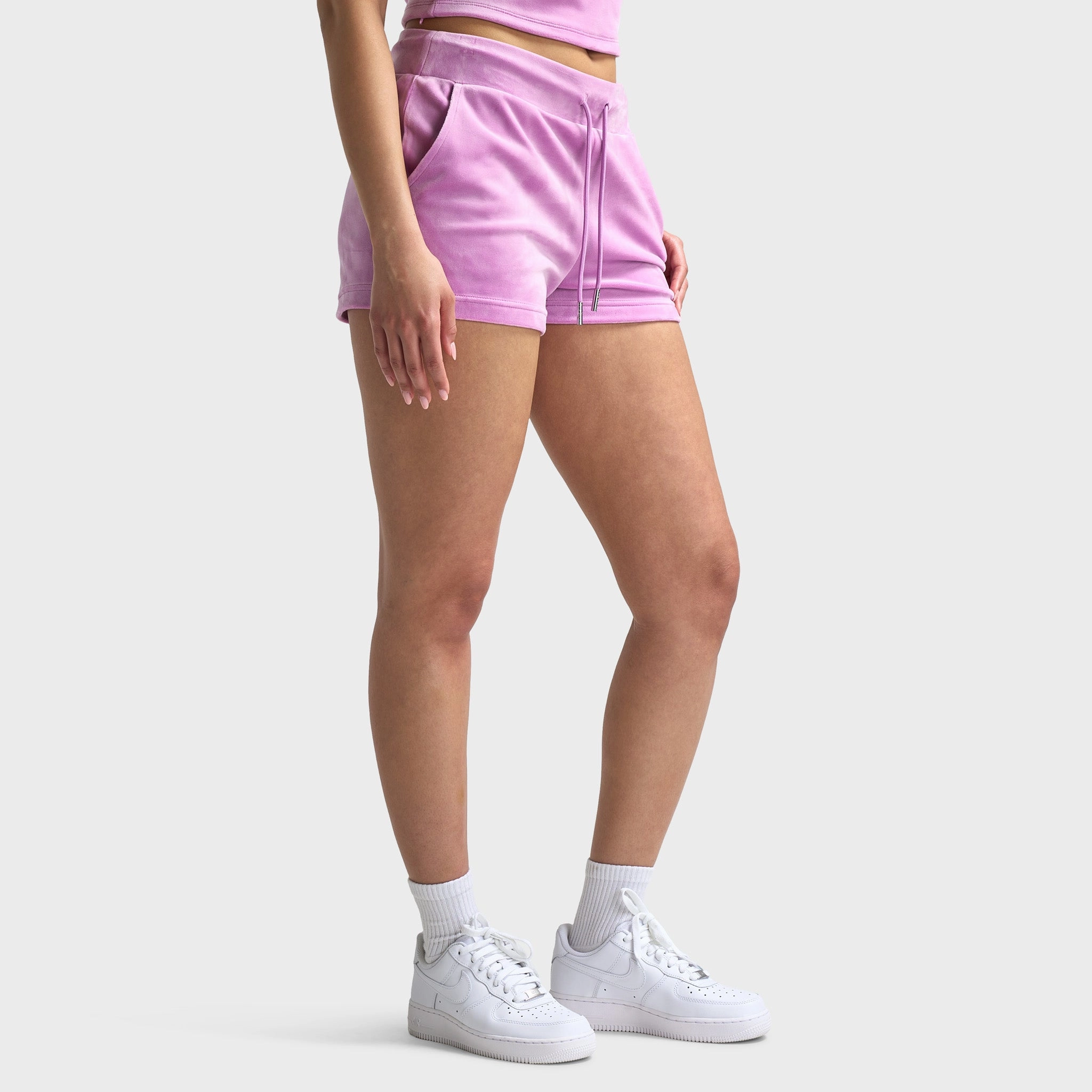 Juicy Couture Women's Luxe Velour Bling Shorts / Violet Tulle