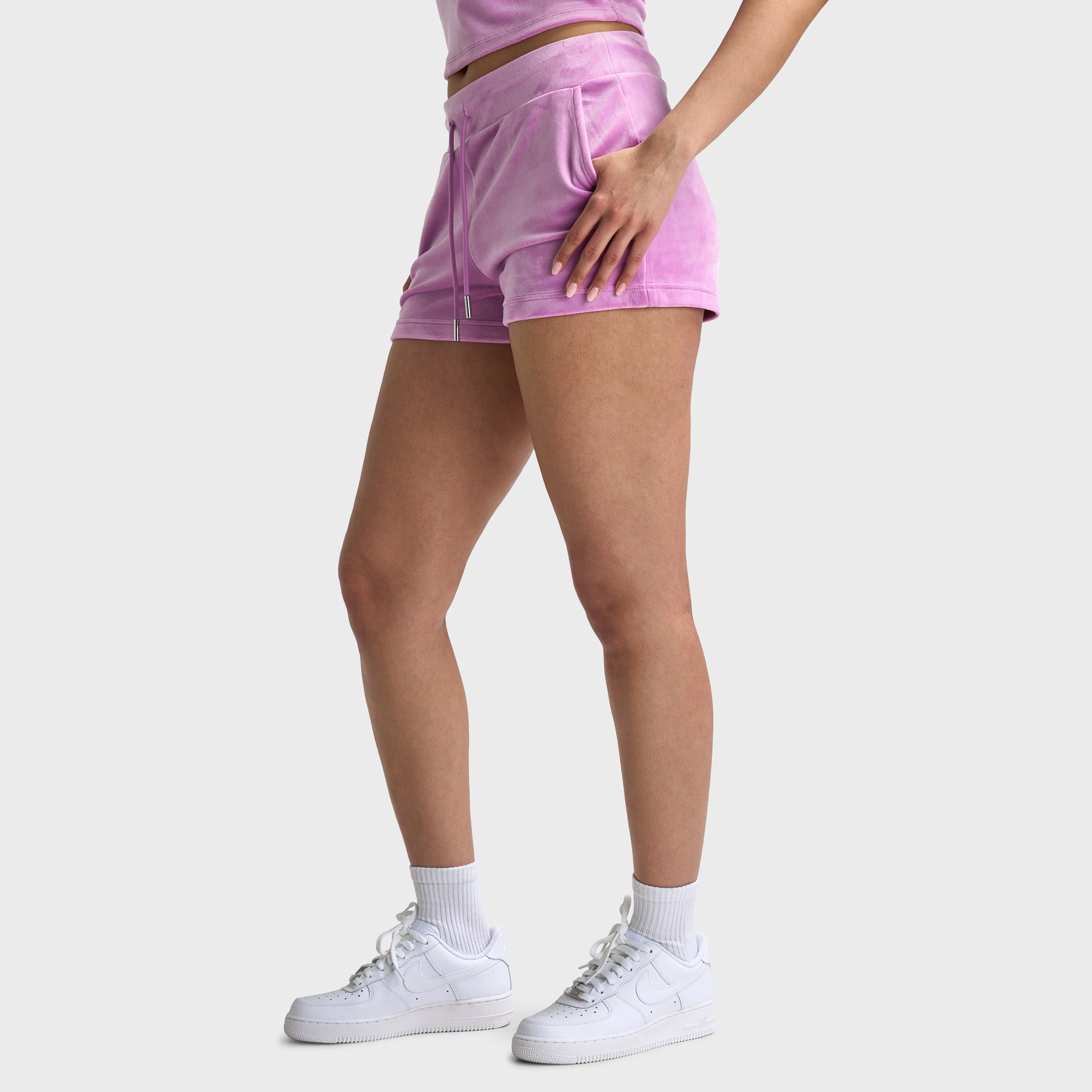 Juicy Couture Women's Luxe Velour Bling Shorts / Violet Tulle