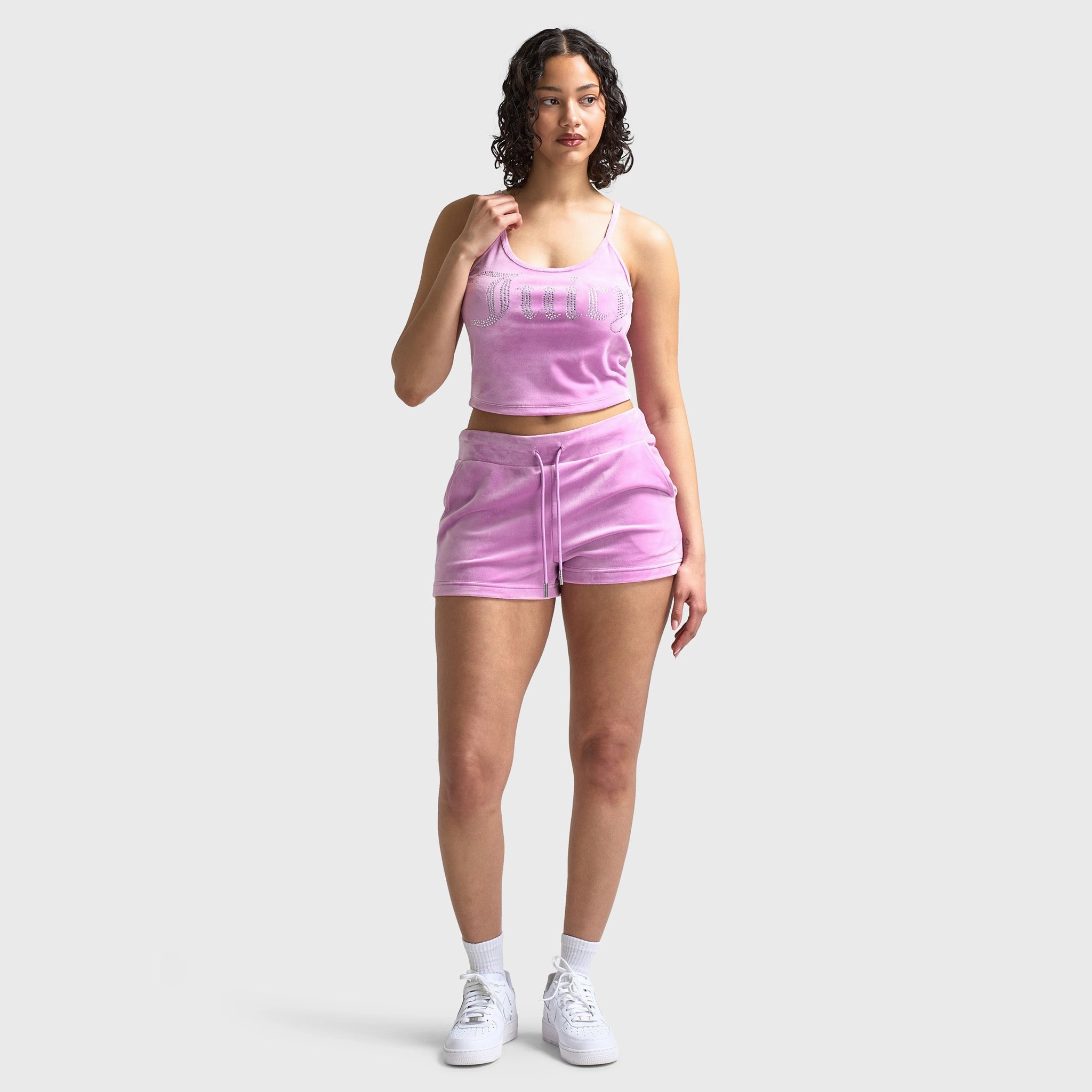 Juicy Couture Women's Luxe Velour Bling Shorts / Violet Tulle