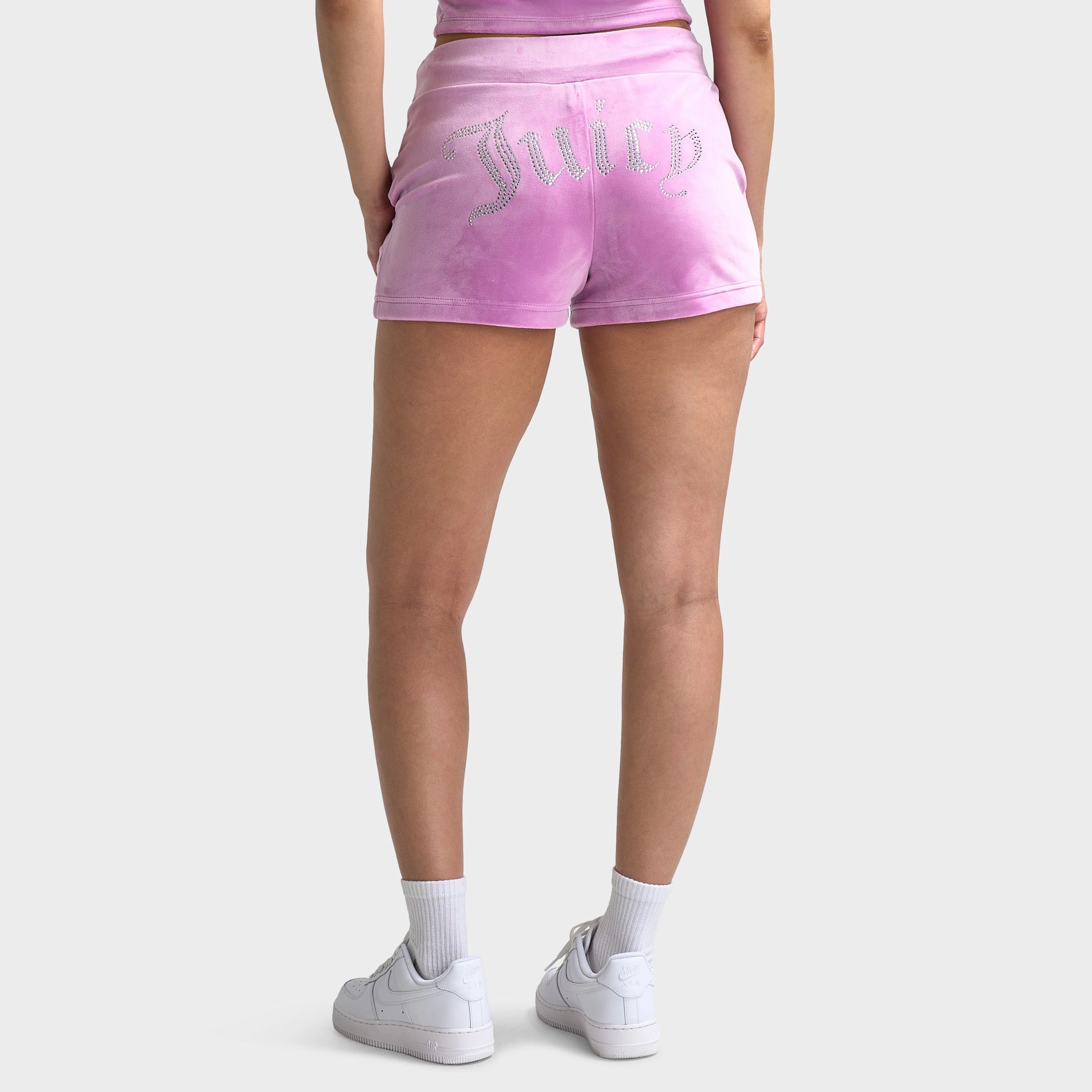 Juicy Couture Women's Luxe Velour Bling Shorts / Violet Tulle