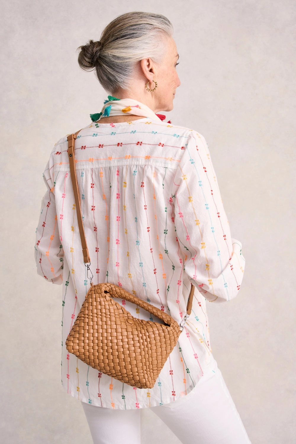 Katya Woven Mini Crossbody Bag - Tan