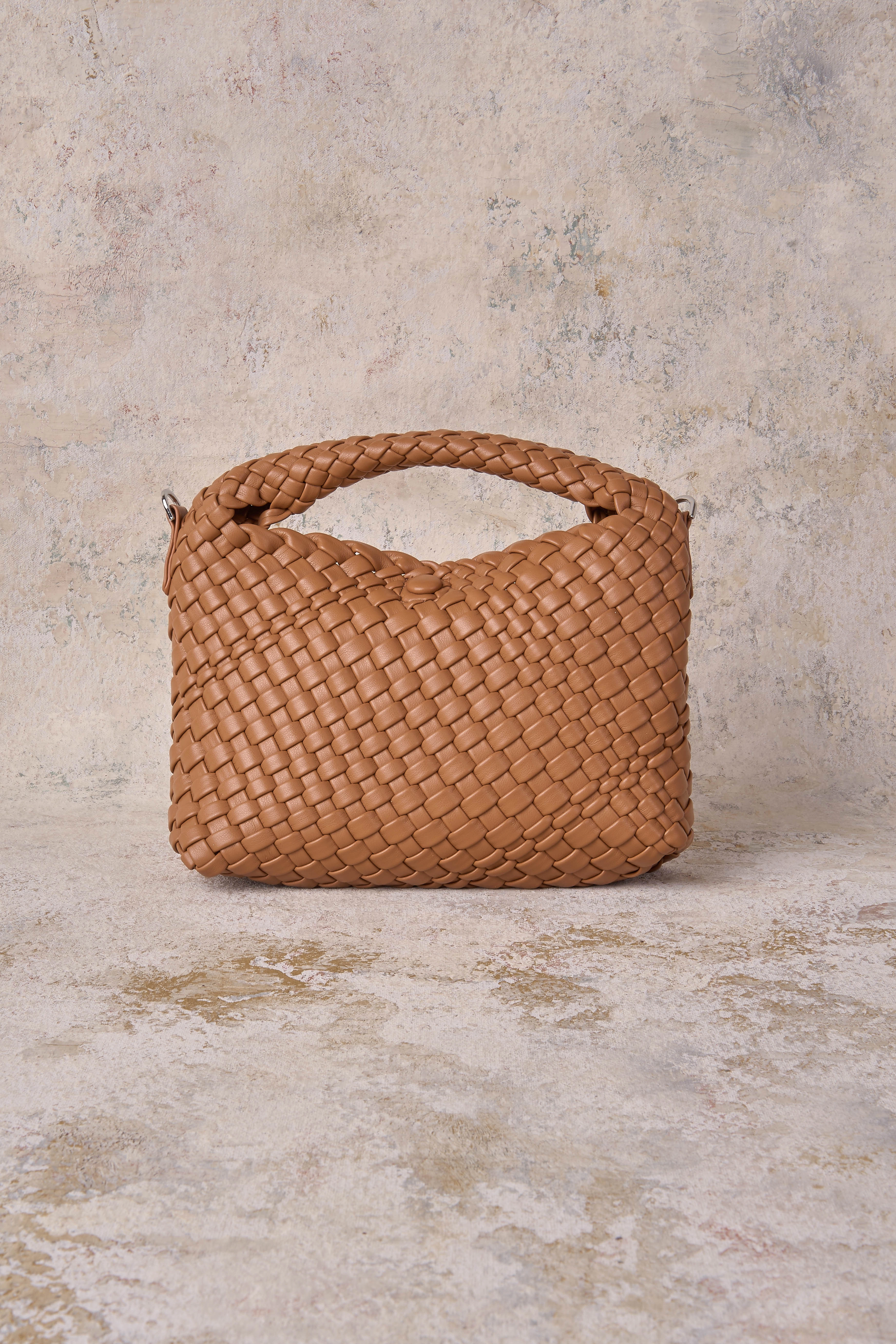 Katya Woven Mini Crossbody Bag - Tan