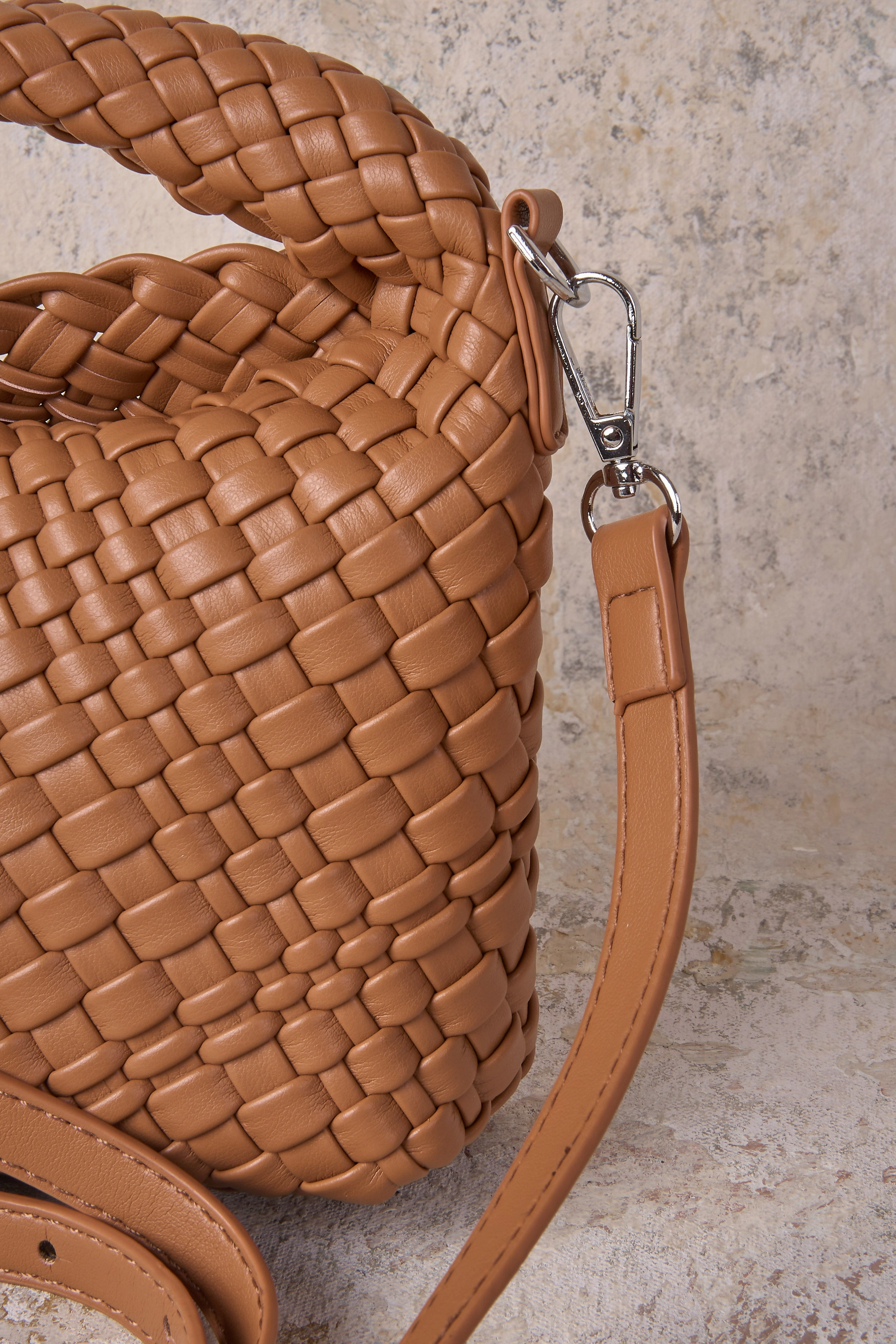 Katya Woven Mini Crossbody Bag - Tan