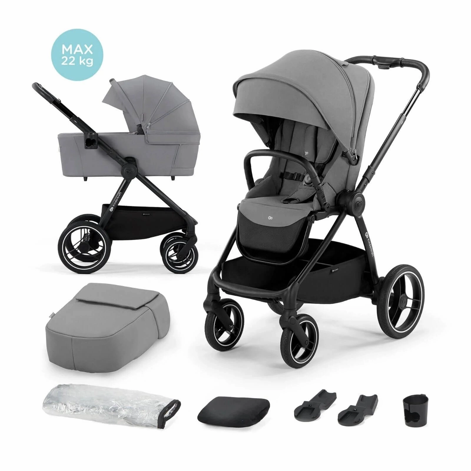 Kinderkraft Nea 2in1 Stroller - Platinium Grey