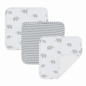 Living Textiles 3pk Wash Cloths Watercolour Elephant
