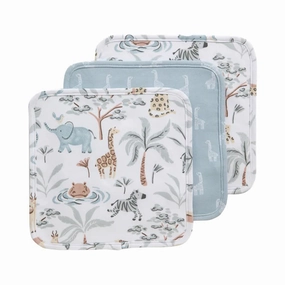 Living Textiles 3pk Wash Cloths Wild Safari