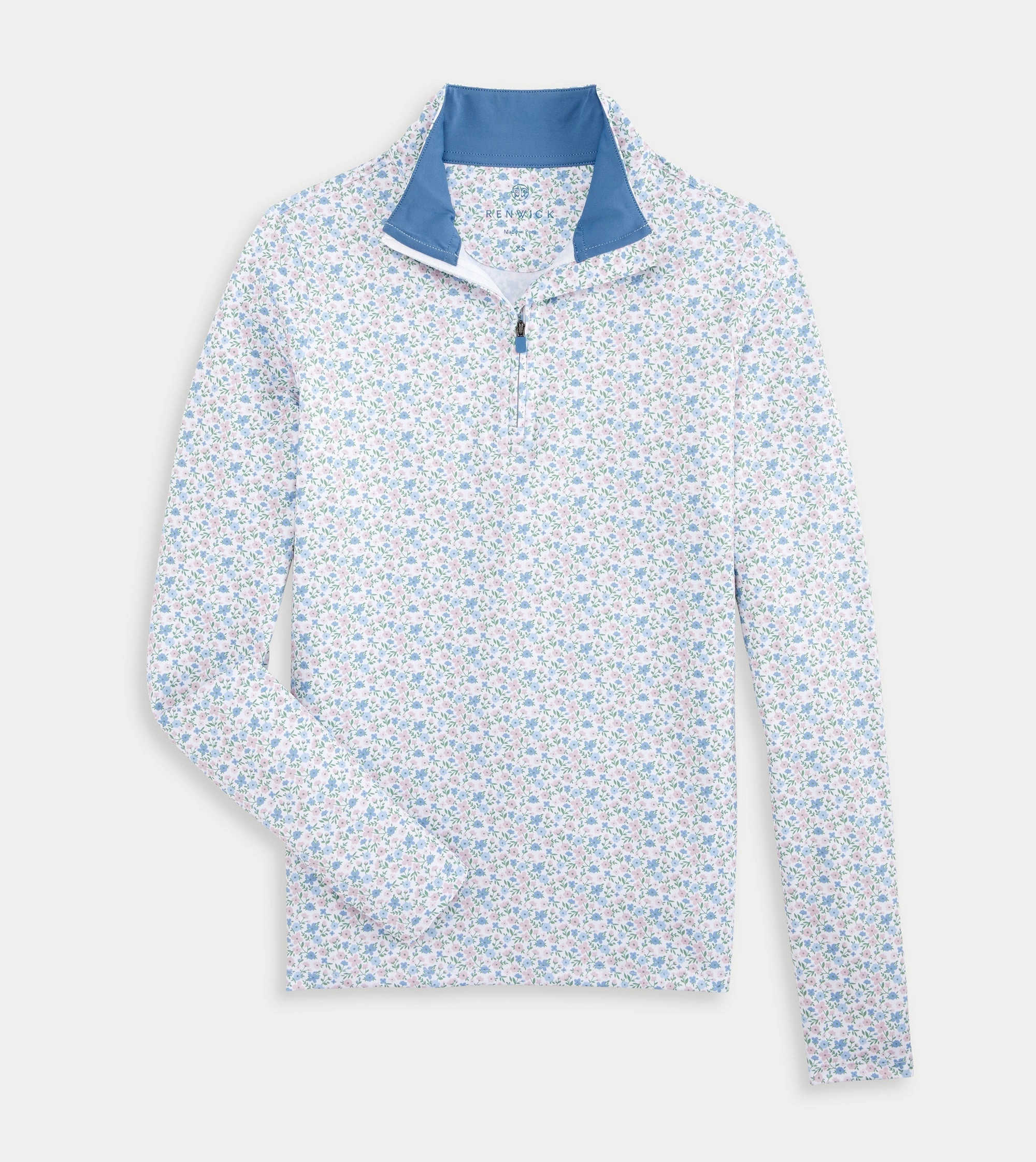 Mini Floral Print Quarter Zip