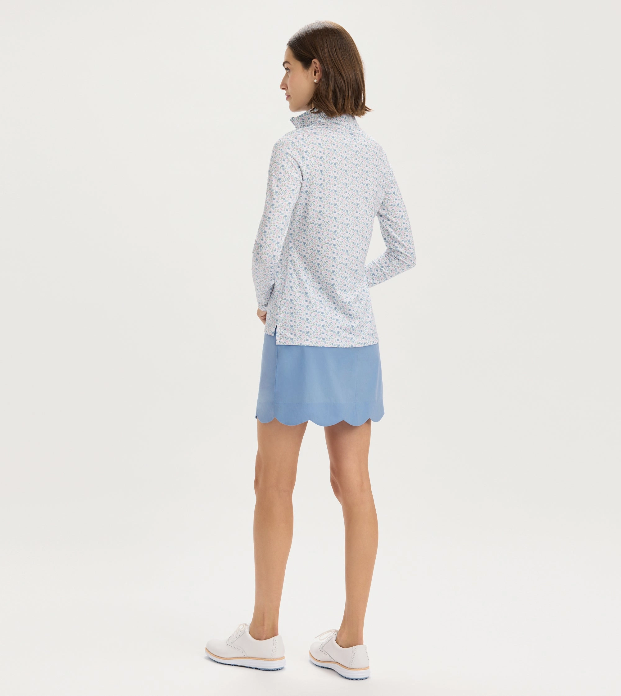 Mini Floral Print Quarter Zip