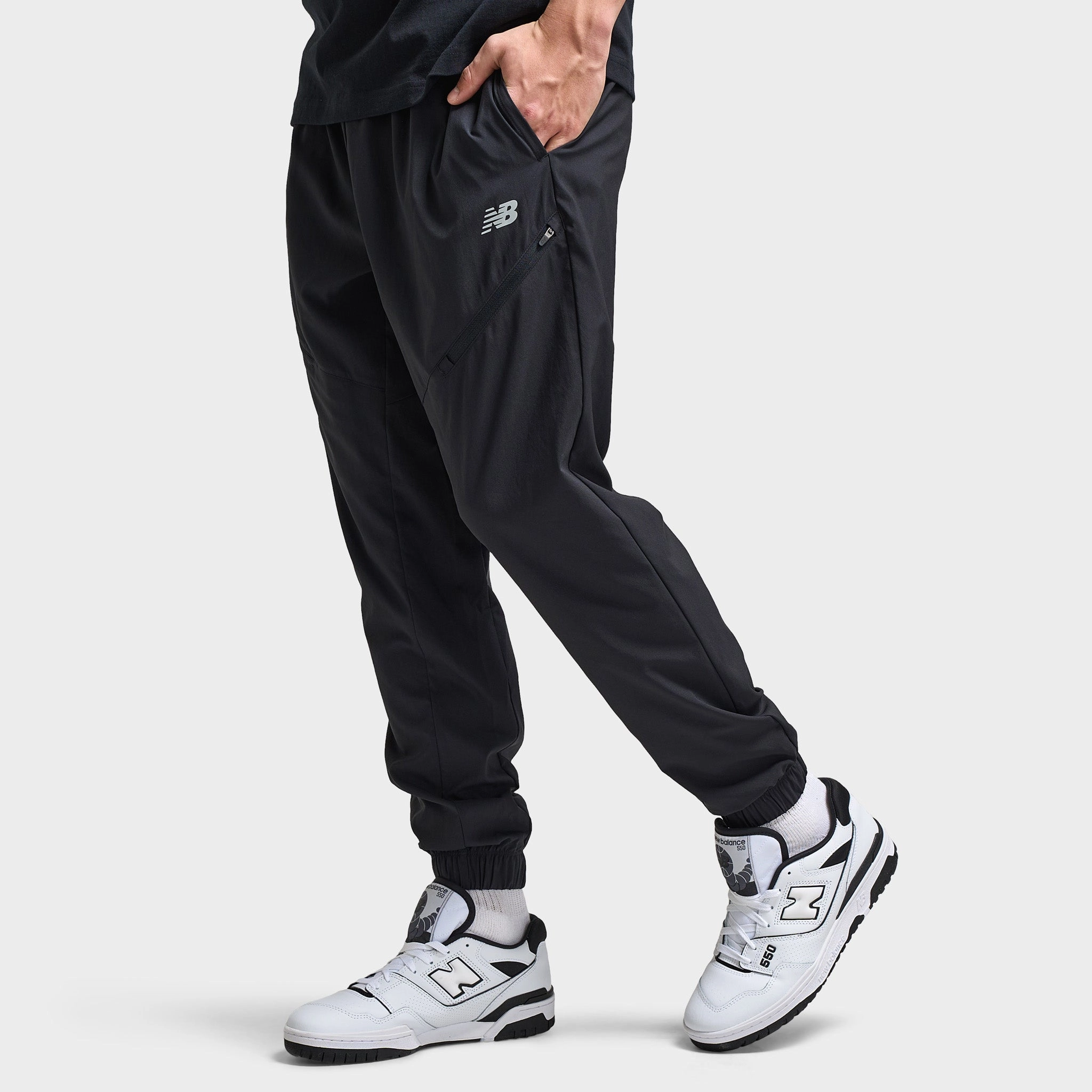 New Balance Woven Zip Pocket Pants Black / Slate Grey
