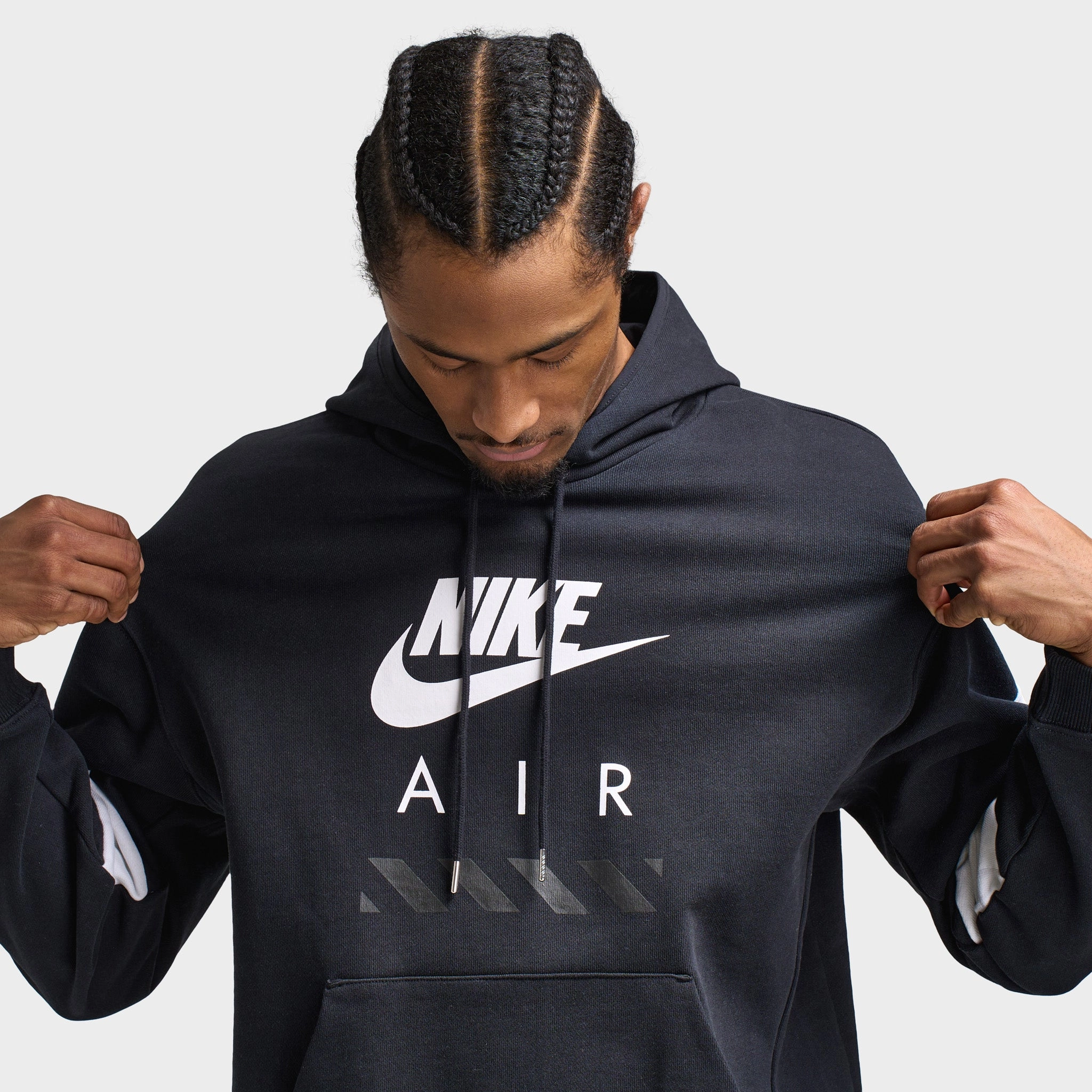 Nike Air Fleece Hoodie Black / White - White