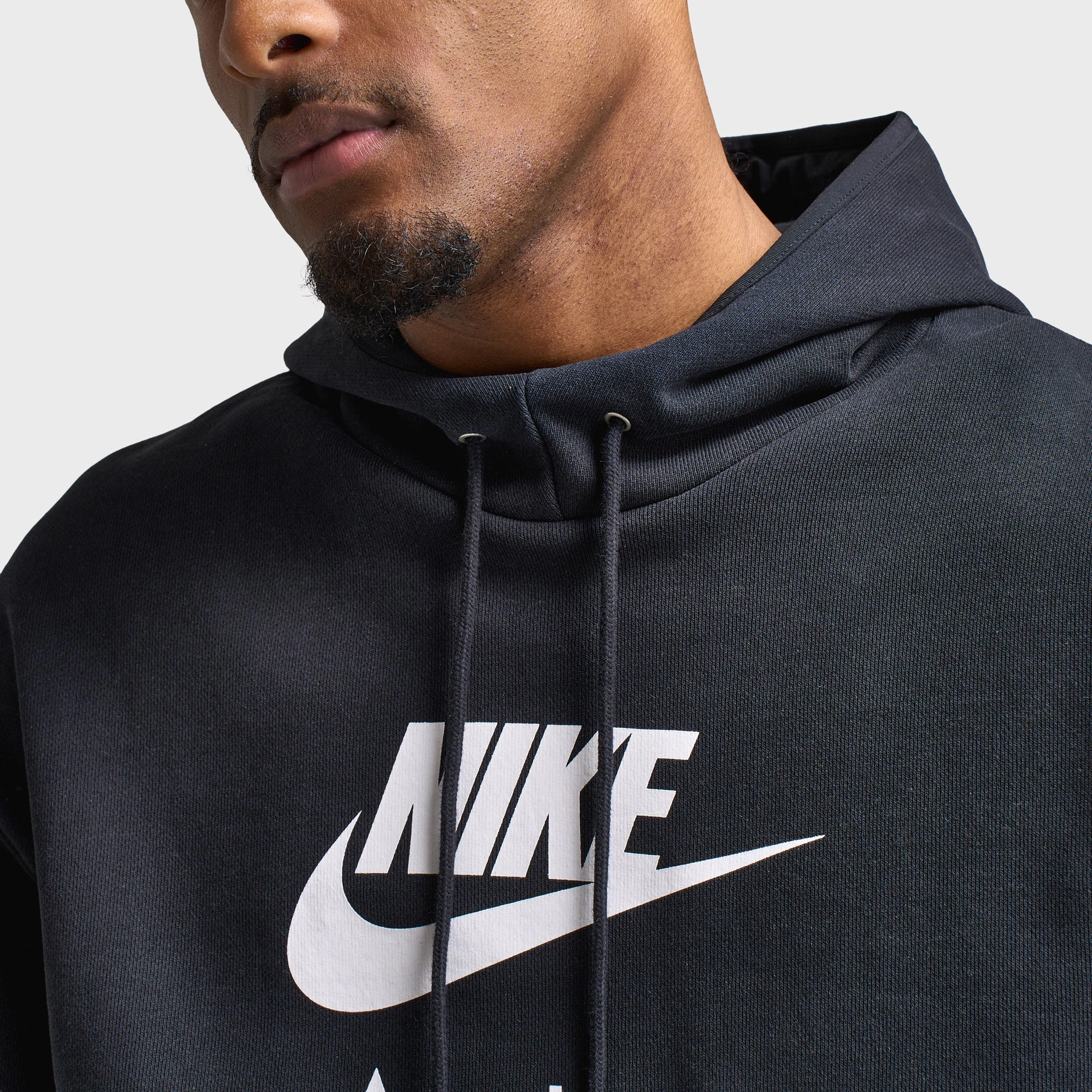 Nike Air Fleece Hoodie Black / White - White