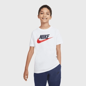 Nike Junior Boys' Sportswear Futura Icon T-shirt White / Obsidian - University Red