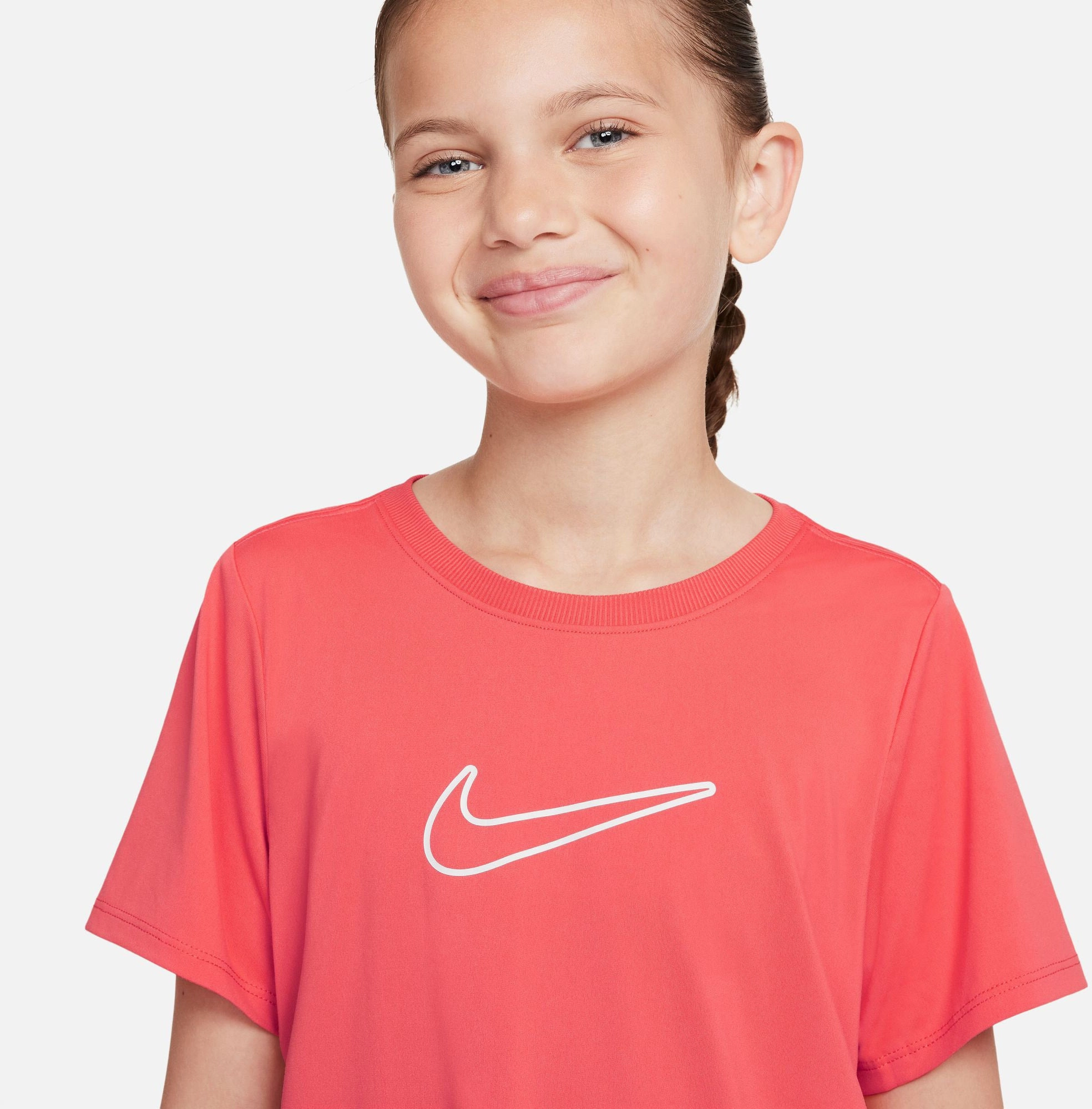 Nike One Fitted Big Kids Girls Dri-Fit Short Sleeve Top