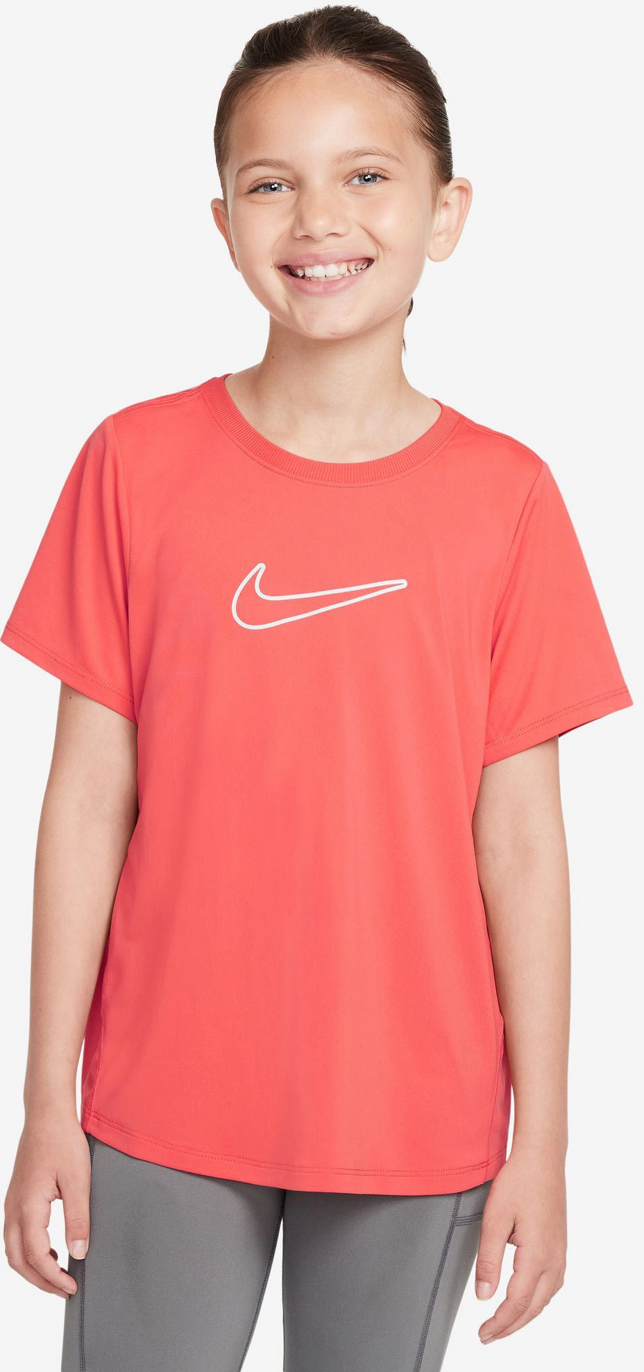 Nike One Fitted Big Kids Girls Dri-Fit Short Sleeve Top