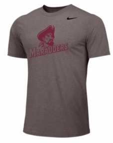 Nike or Under Armour Short Sleeve Dri Fit Shirt  -GREY or MAROON with Marauder Head/Marauders