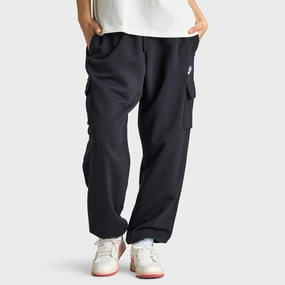 Nike Sportswear Women's Club Fleece Mid-Rise Oversized Cargo Sweatpants Black / White