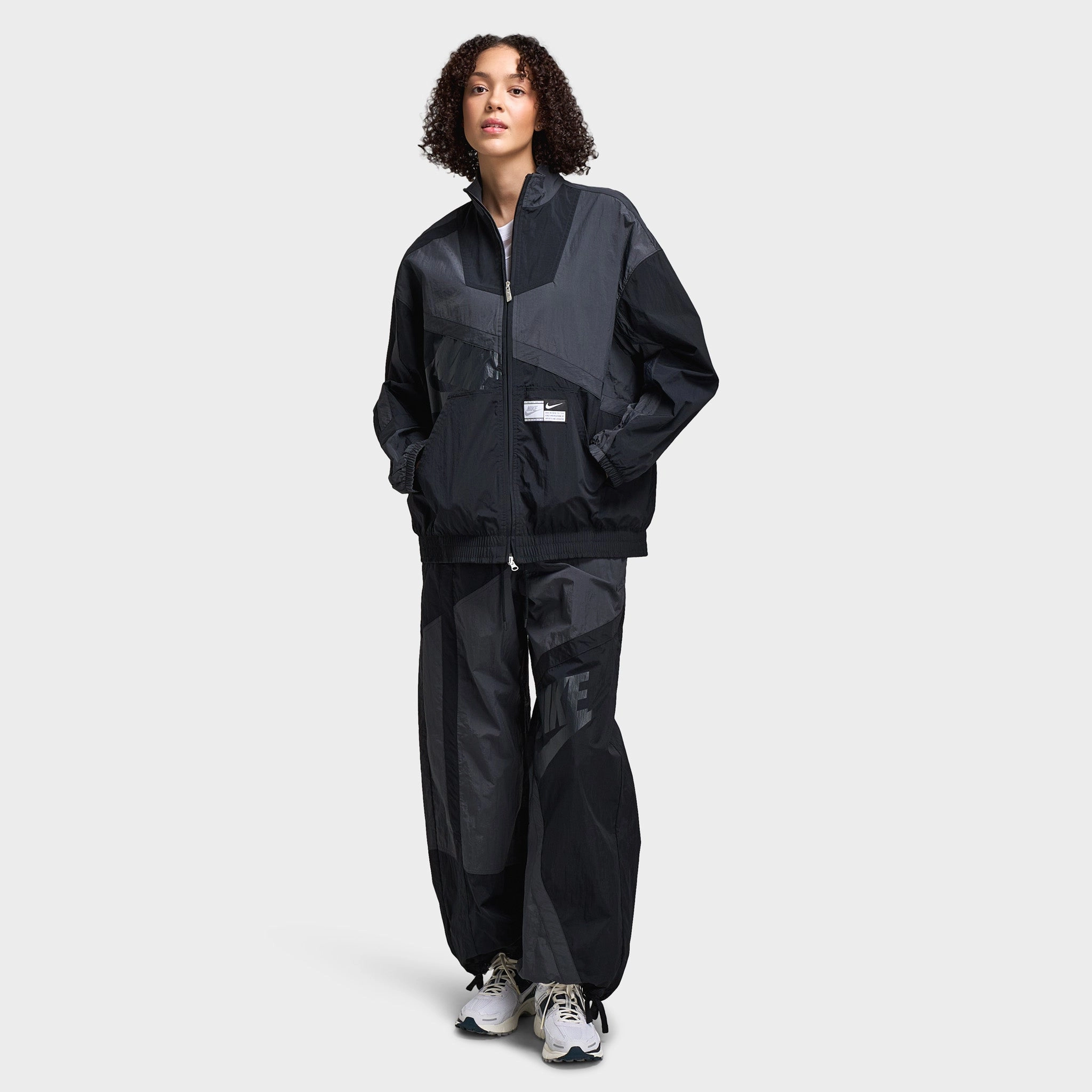 Nike Sportswear Women's Mid-Rise Loose Woven Open-Hem Pants Anthracite / Black - Black