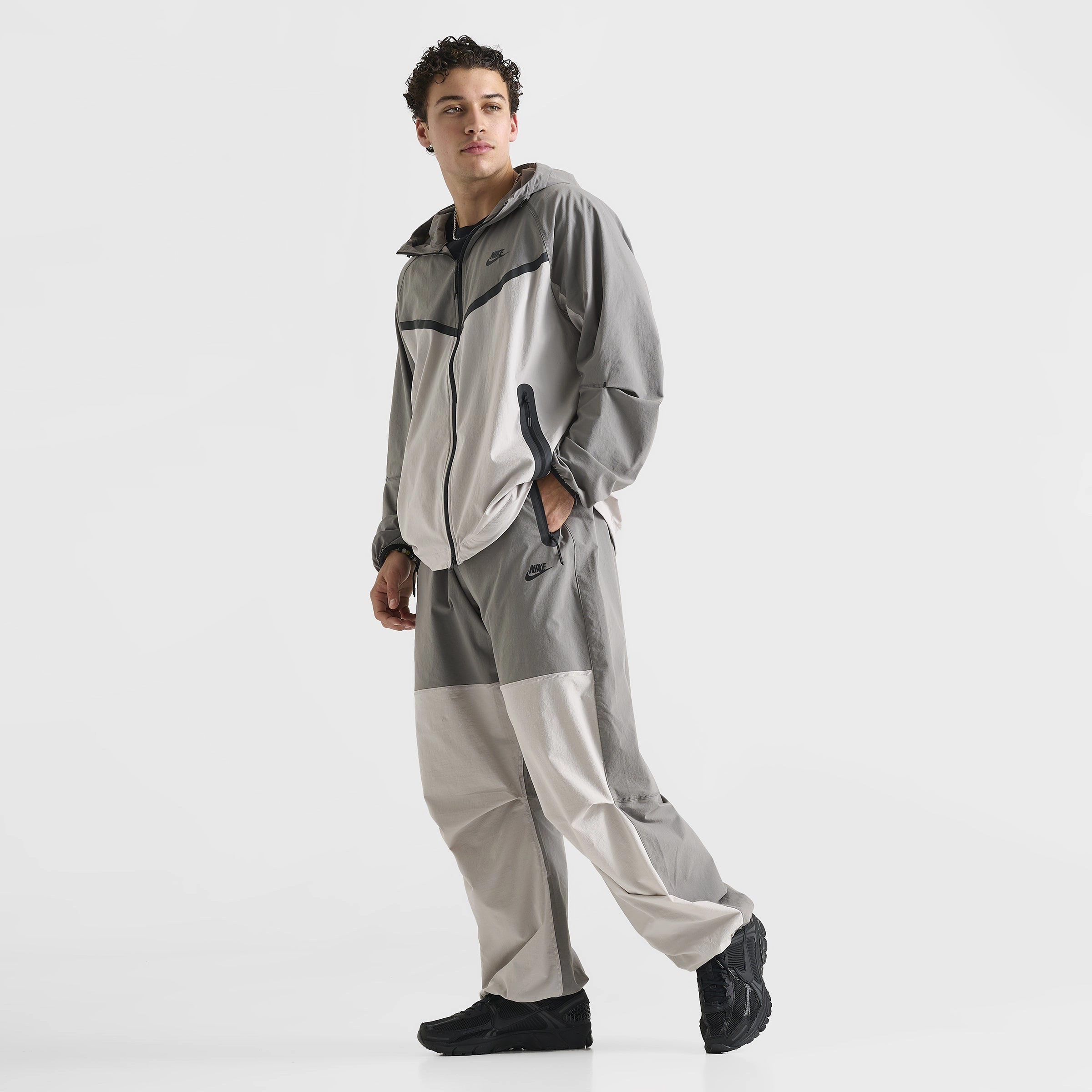 Nike Tech Woven Oversized Pants Flat Pewter / Lt Iron Ore - Black