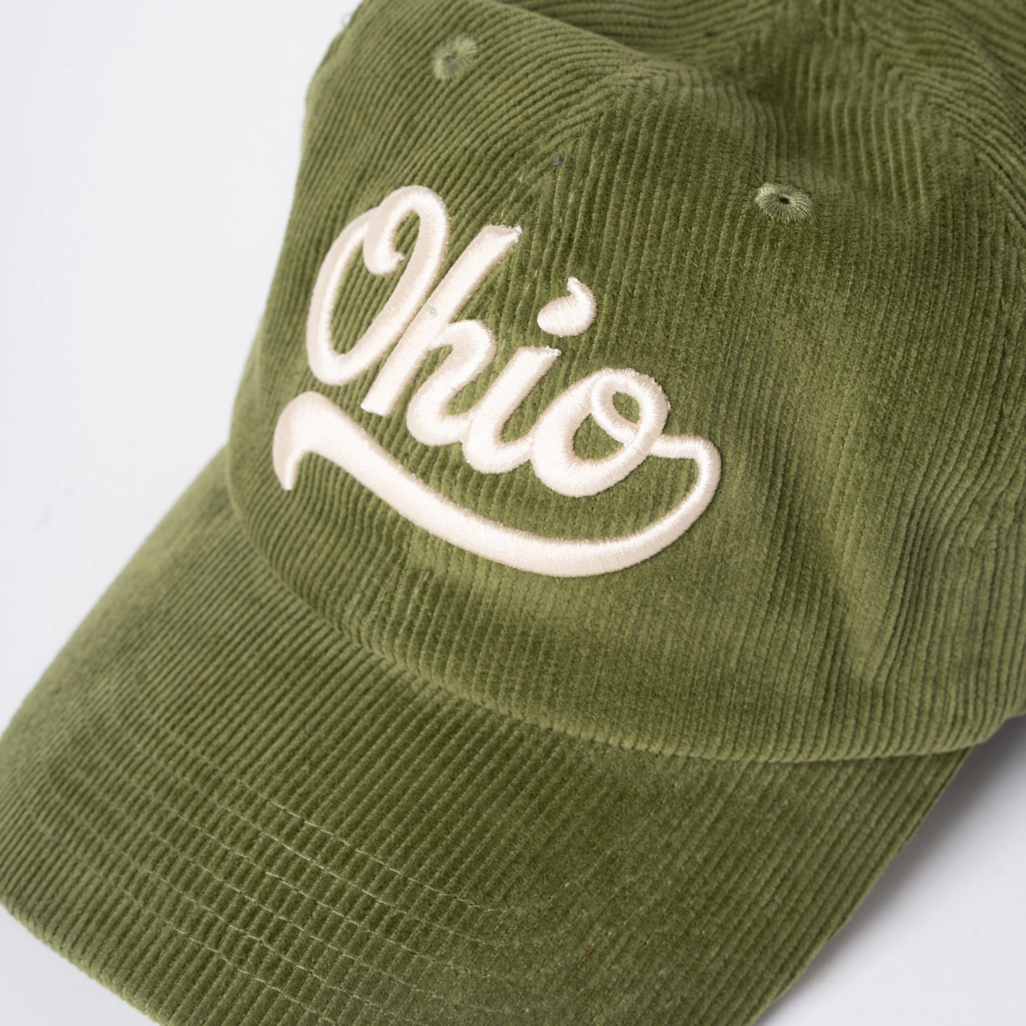Ohio Script Green Corduroy Cap