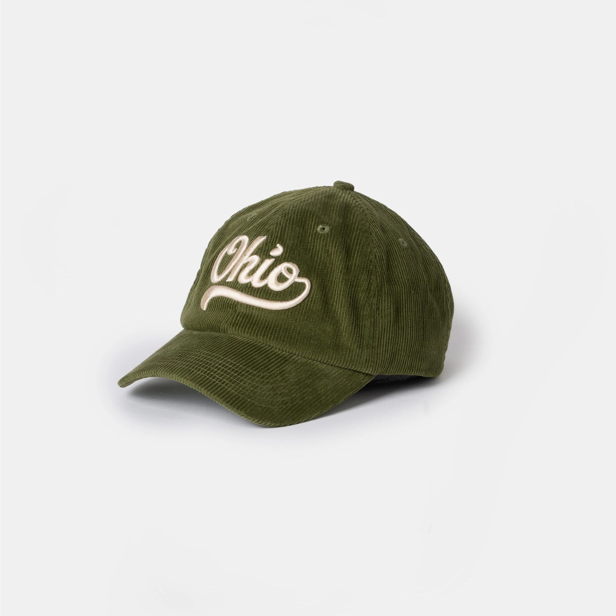 Ohio Script Green Corduroy Cap