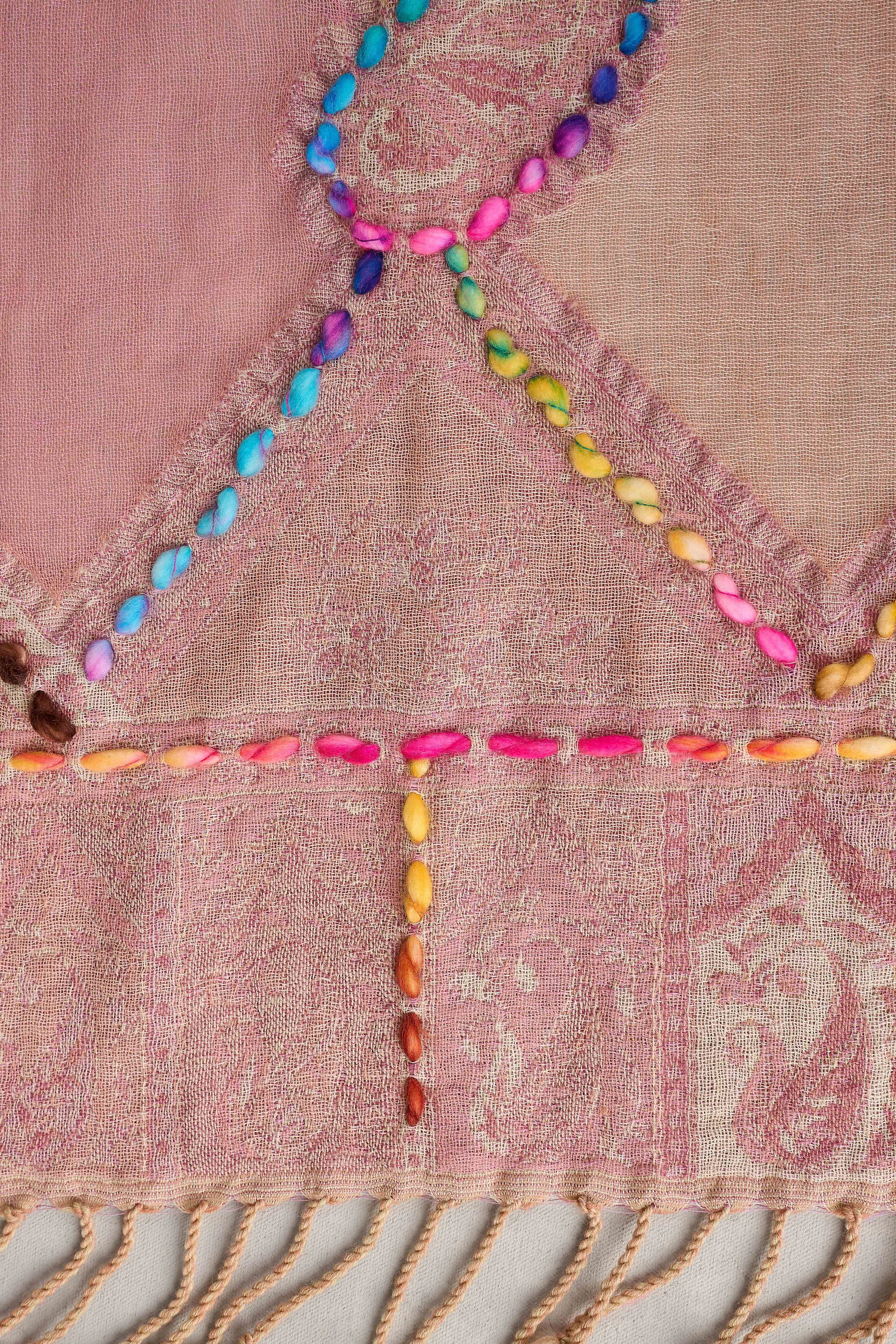 Paisley Embellished Blanket Scarf - Multicolour